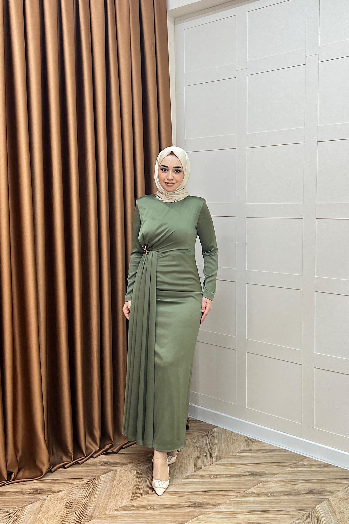 Hazel Saten Abiye Yeşil