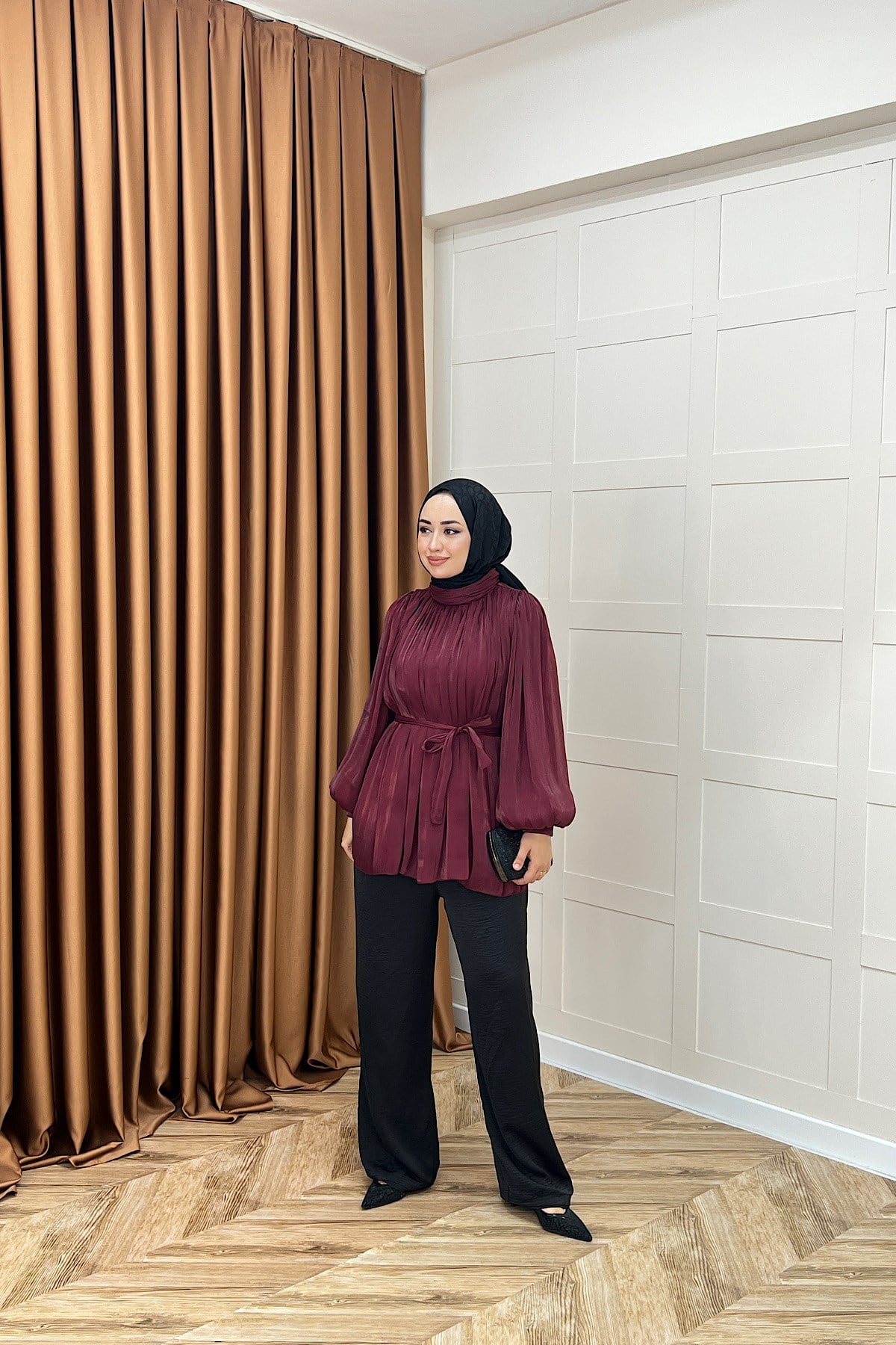 Hope Balon Kol Tunik Bordo