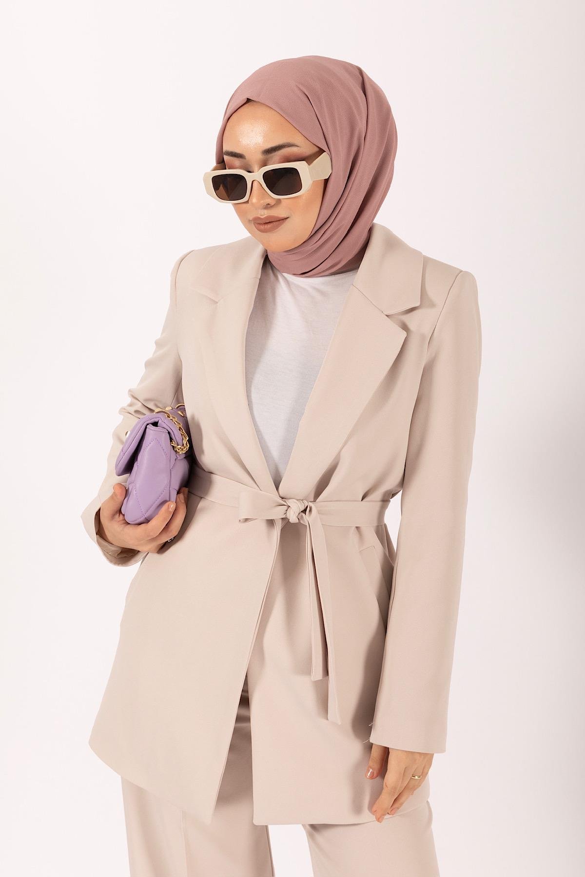 İkili Düz Ceket Takım Taş