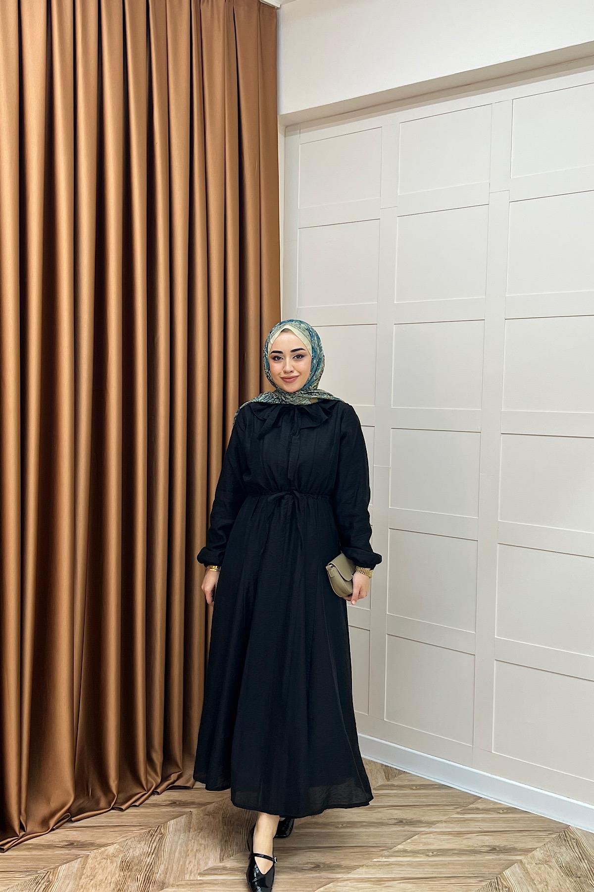 Lena Vual Elbise Siyah