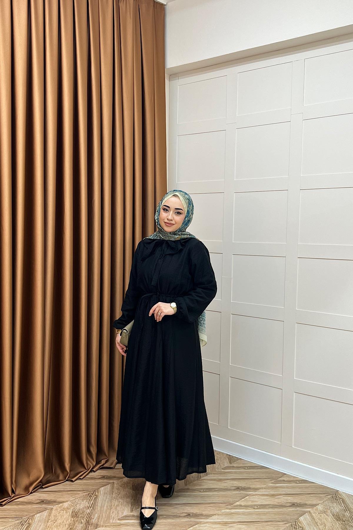 Lena Vual Elbise Siyah