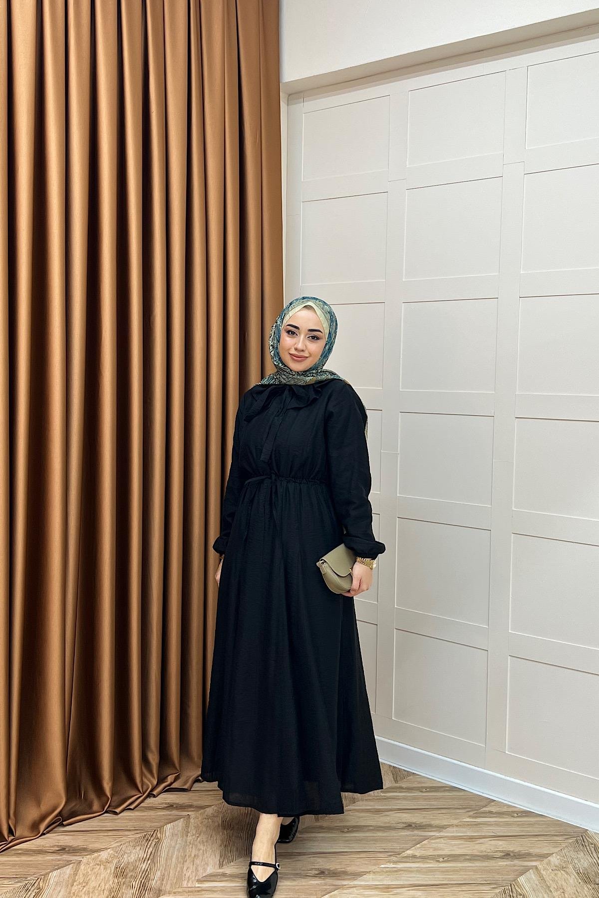 Lena Vual Elbise Siyah