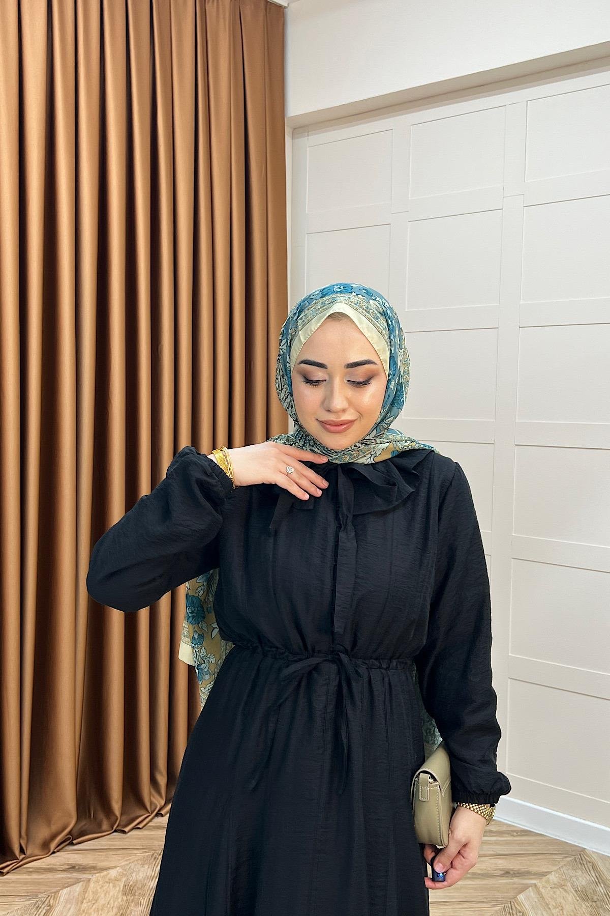 Lena Vual Elbise Siyah