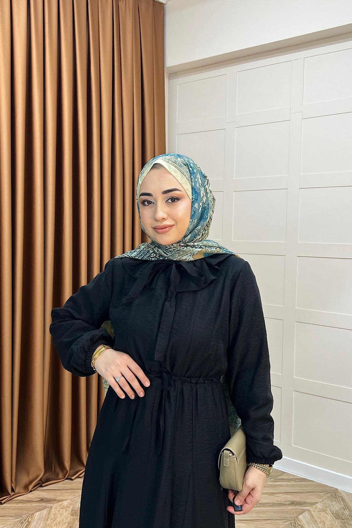 Lena Vual Elbise Siyah