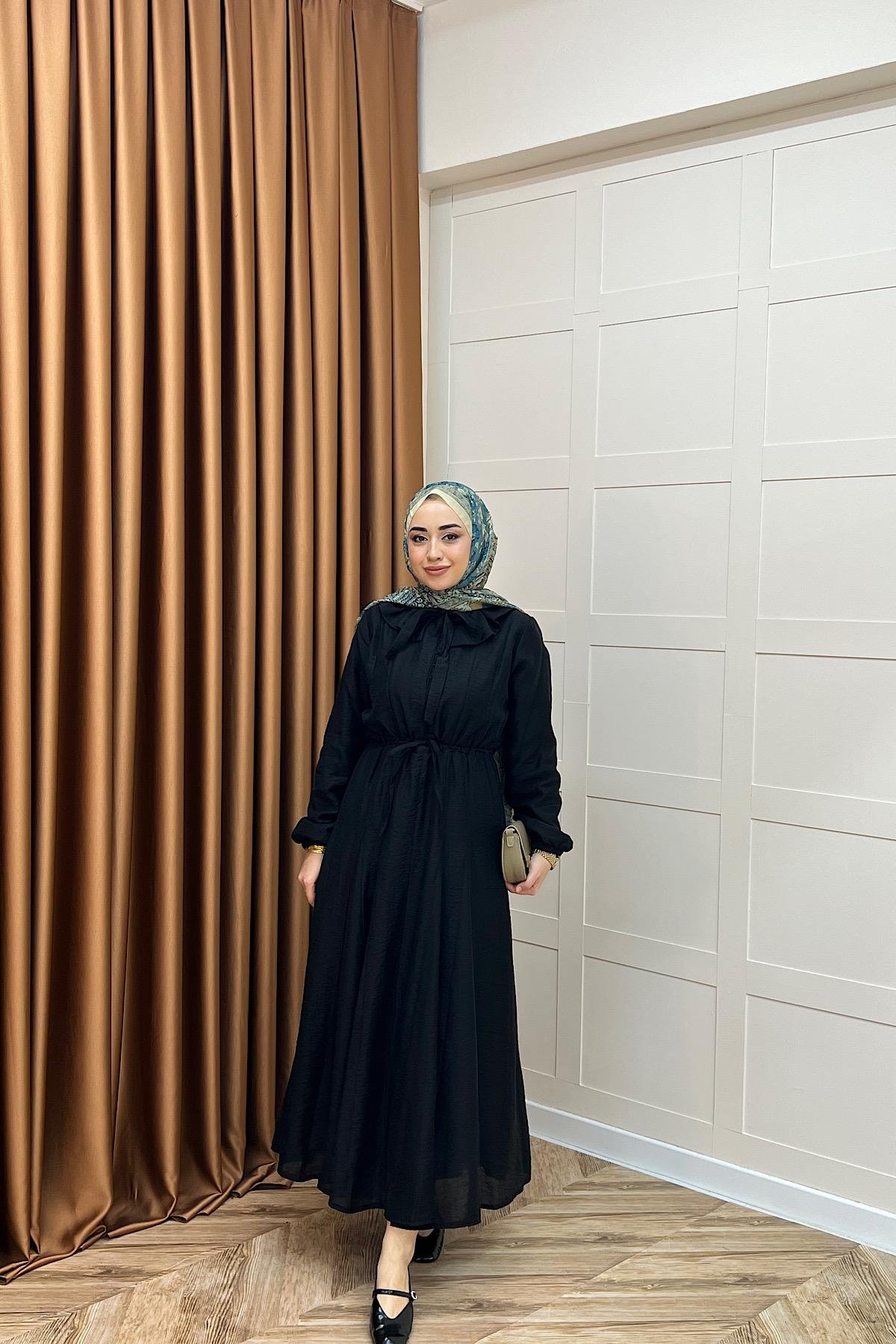 Lena Vual Elbise Siyah