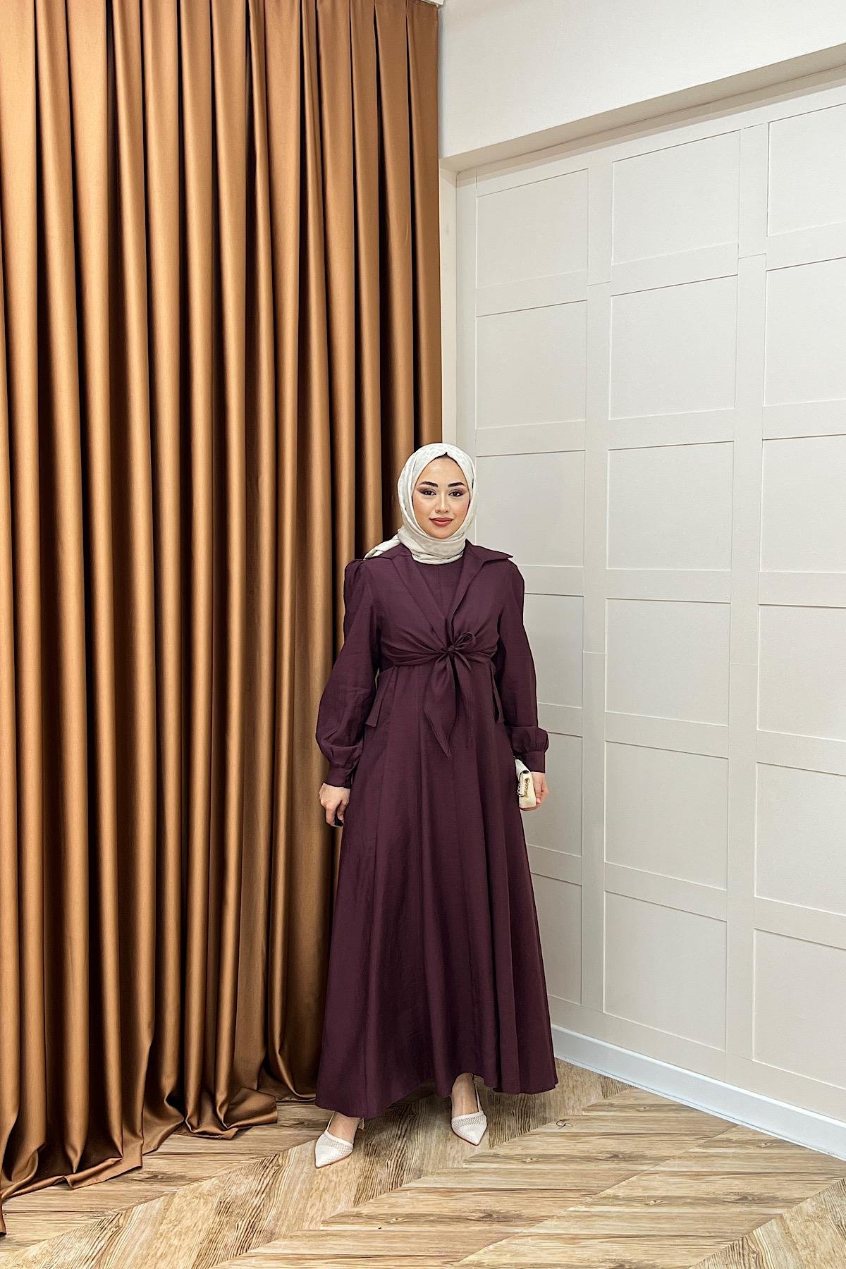 Liana İkili Elbise Mürdüm