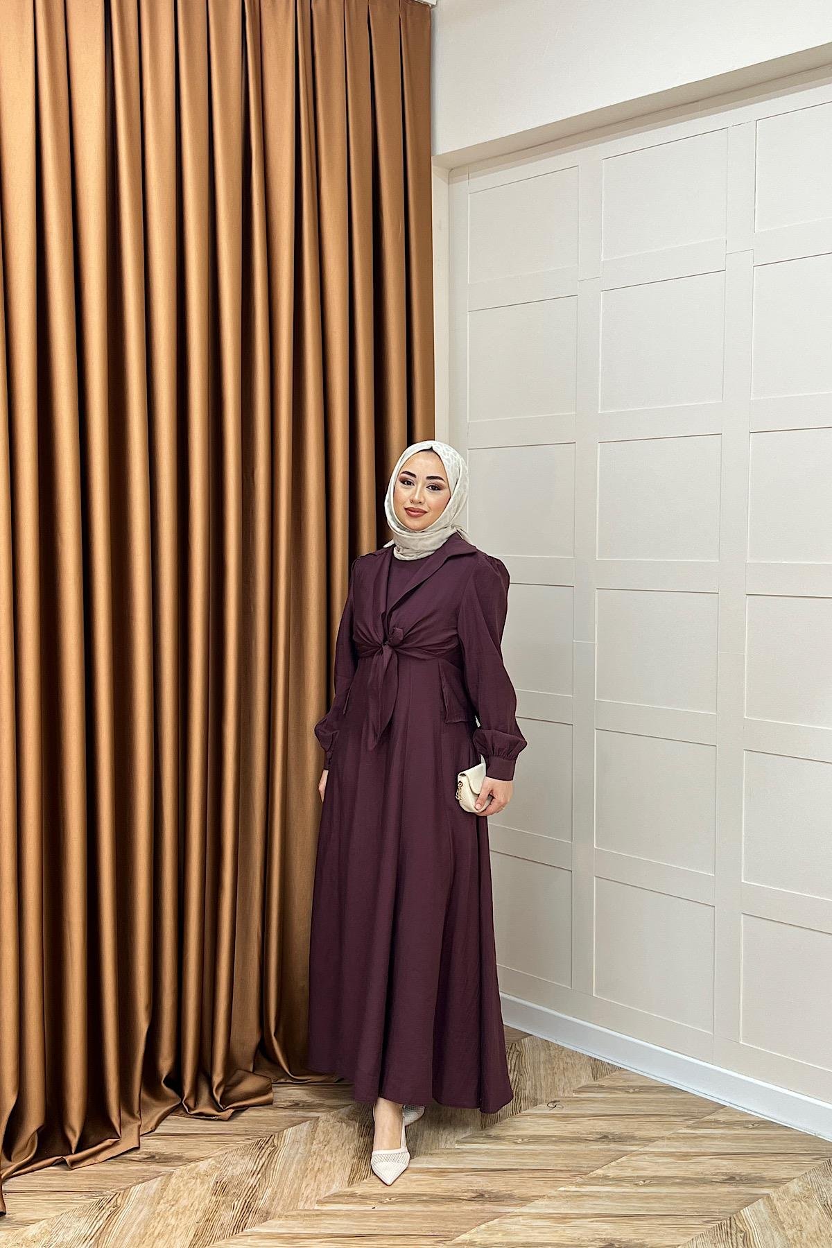 Liana İkili Elbise Mürdüm