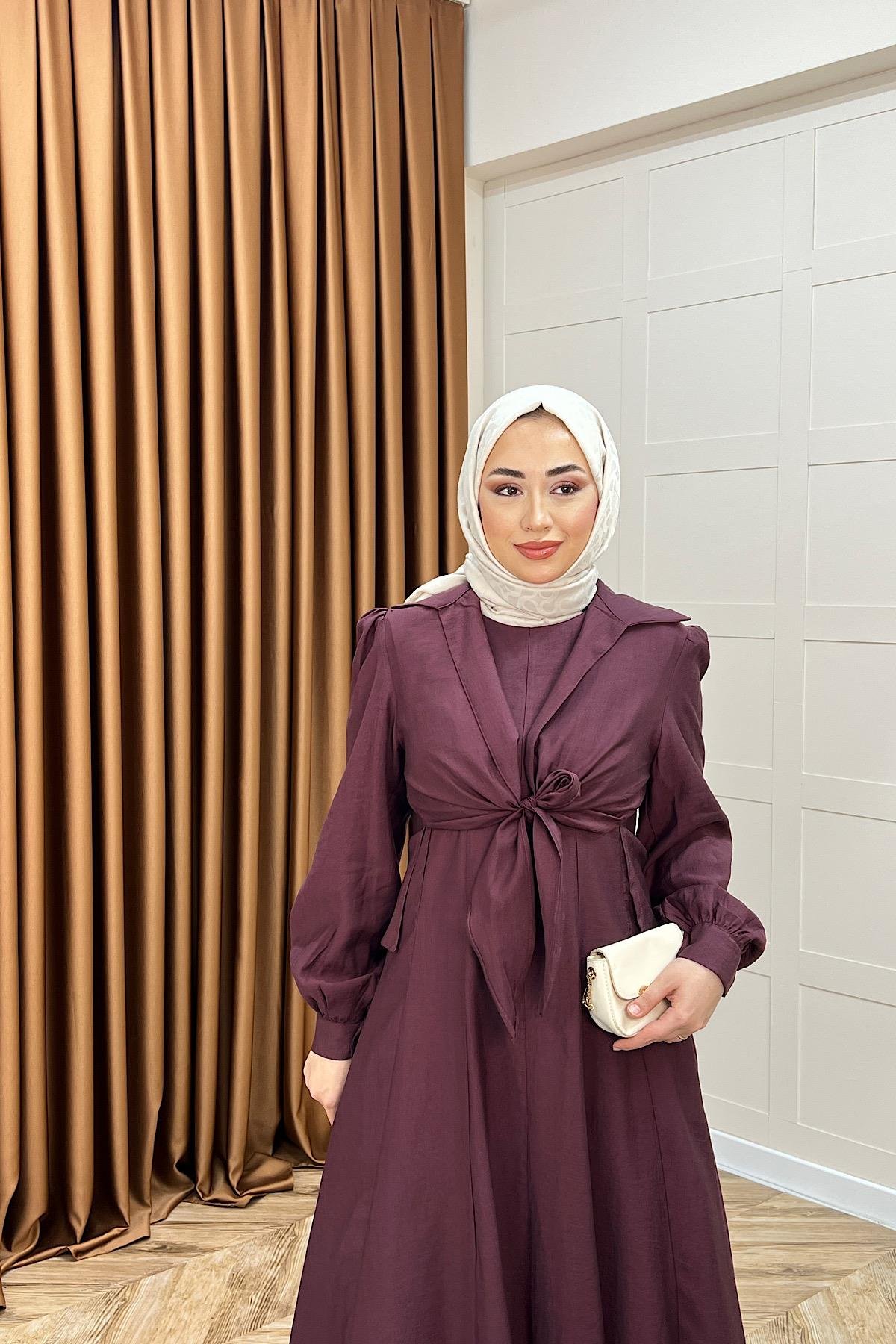 Liana İkili Elbise Mürdüm