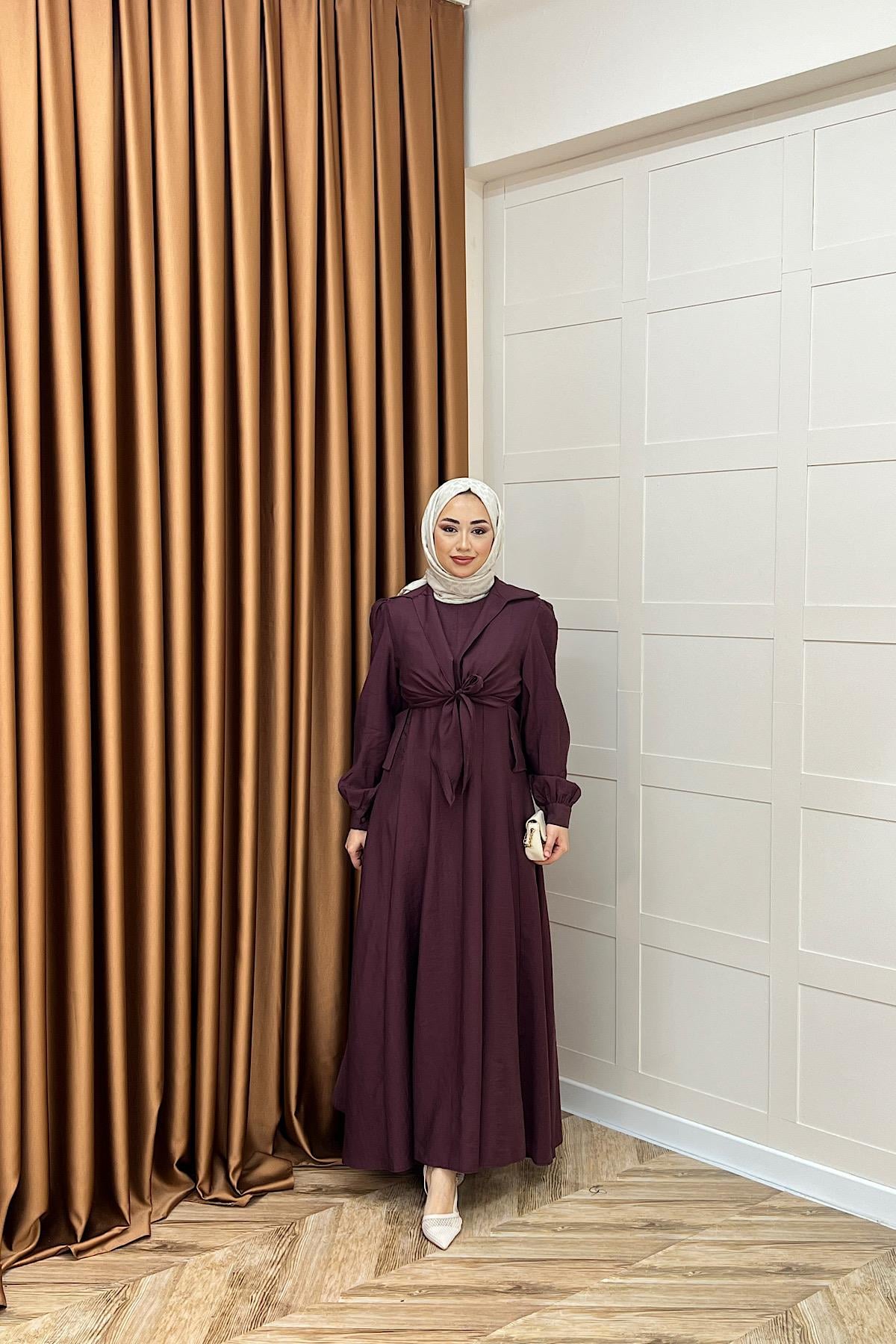 Liana İkili Elbise Mürdüm