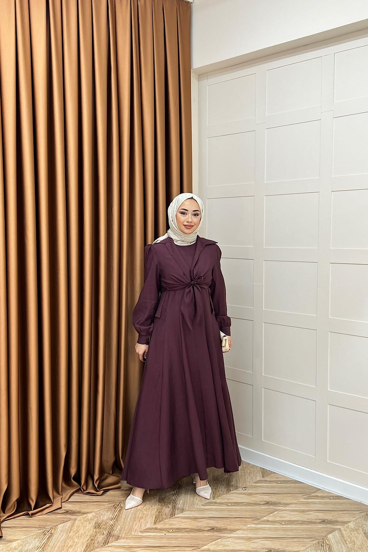 Liana İkili Elbise Mürdüm