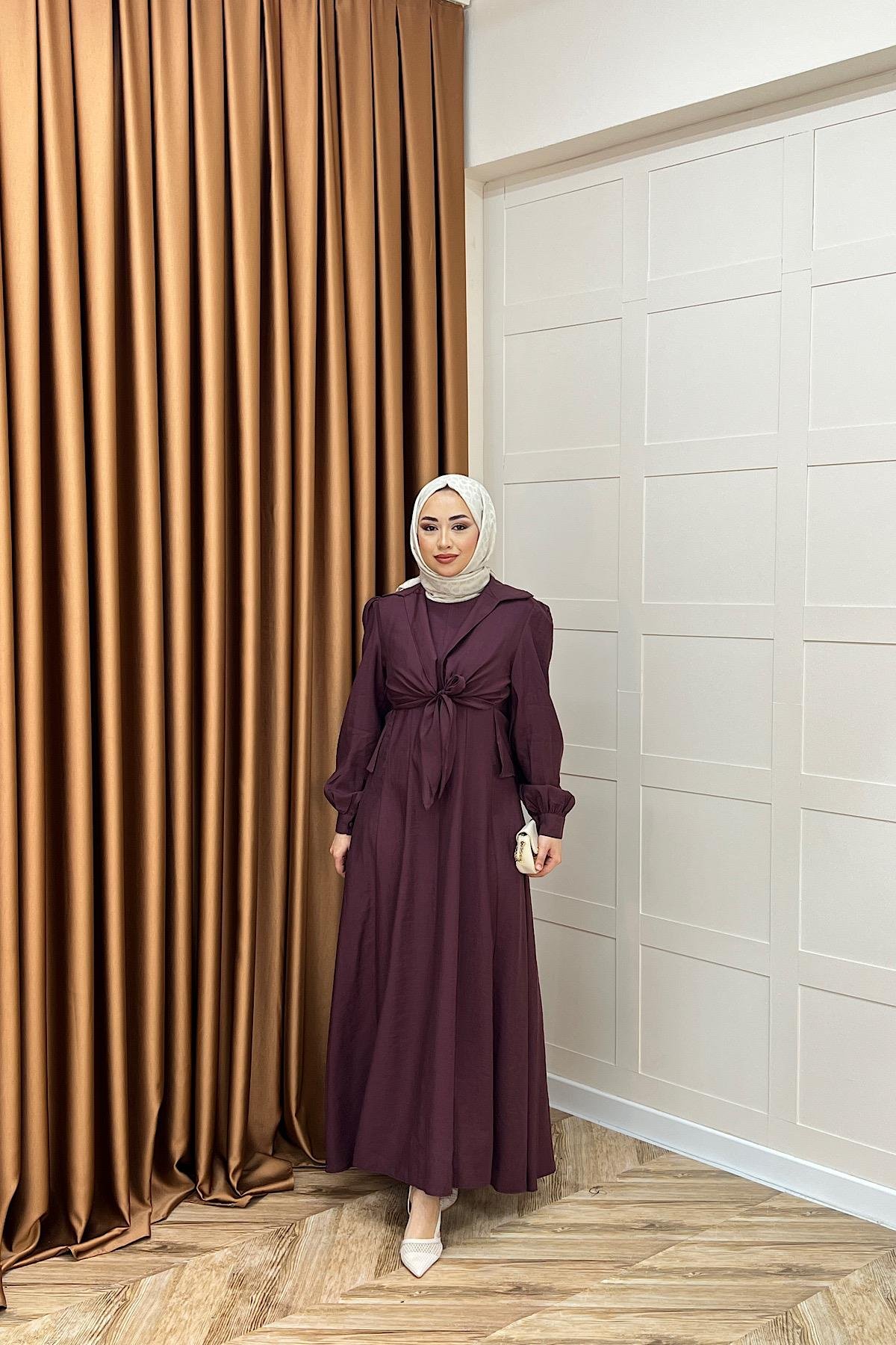 Liana İkili Elbise Mürdüm