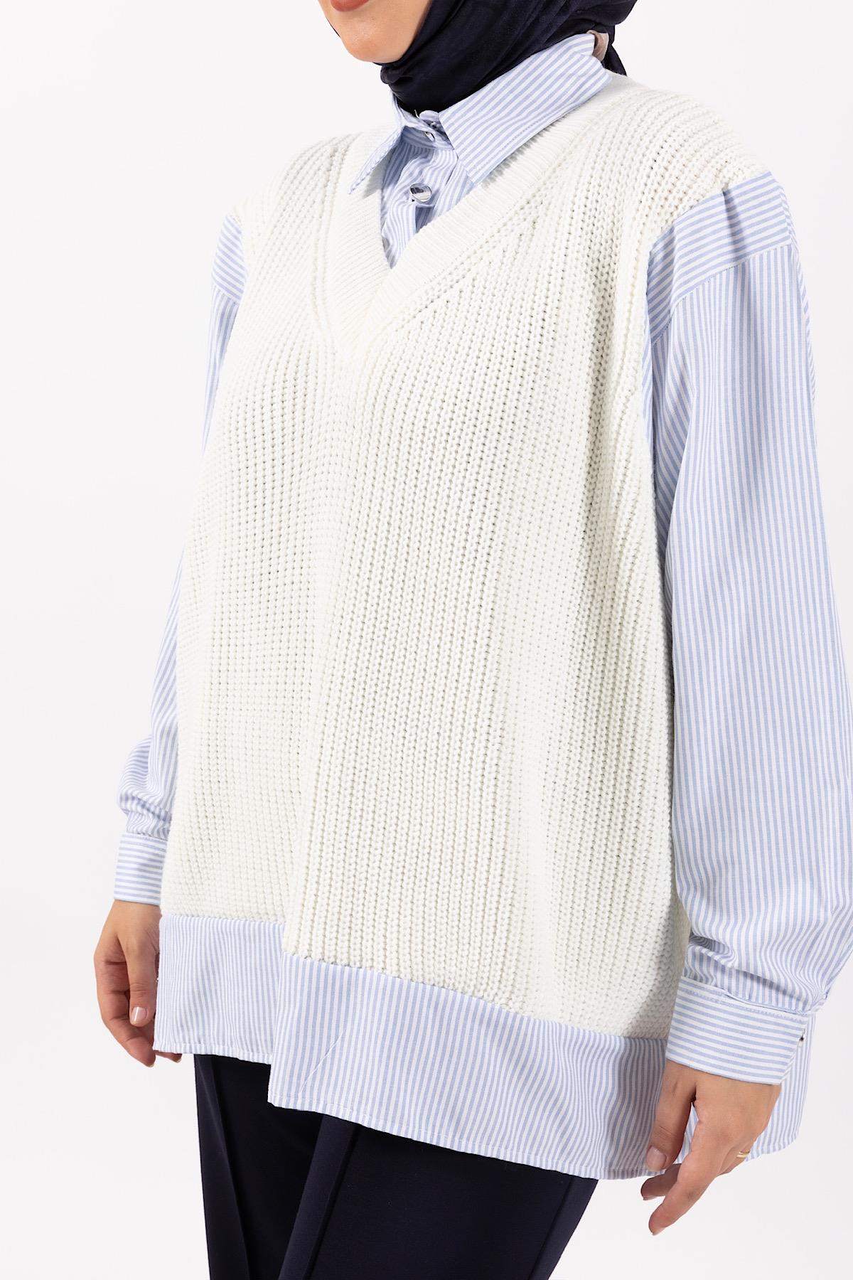 Louis Süveterli Gömlek Ekru