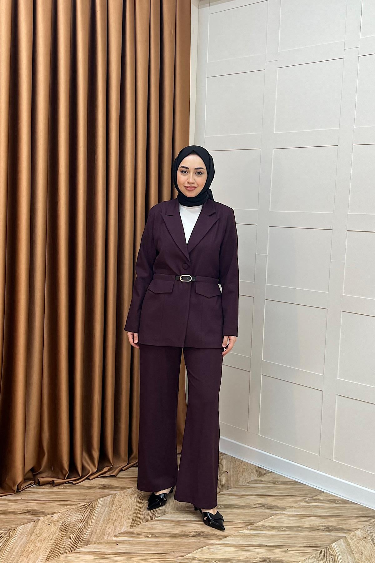 Lovel İkili Ceket Takım Mürdüm