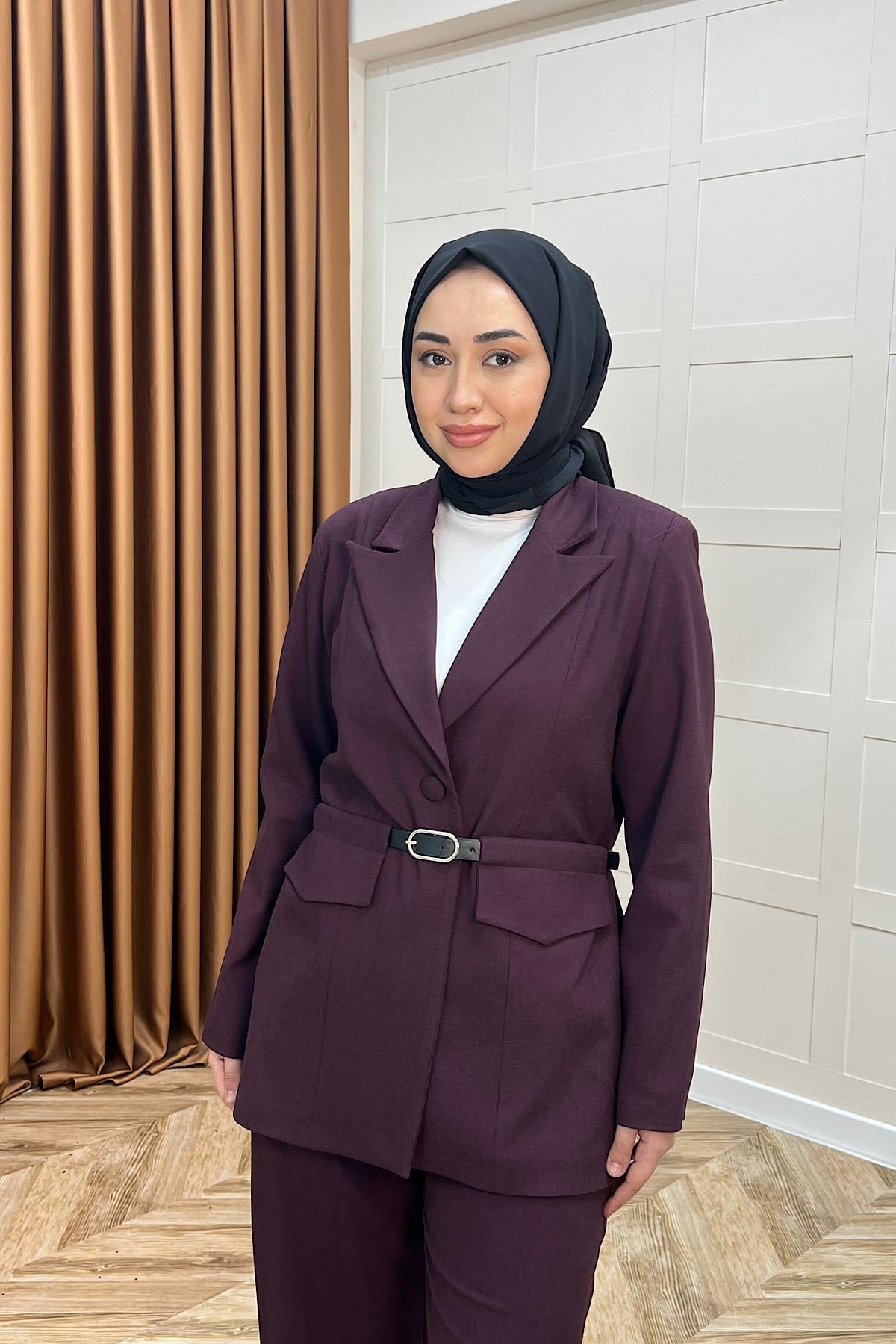 Lovel İkili Ceket Takım Mürdüm