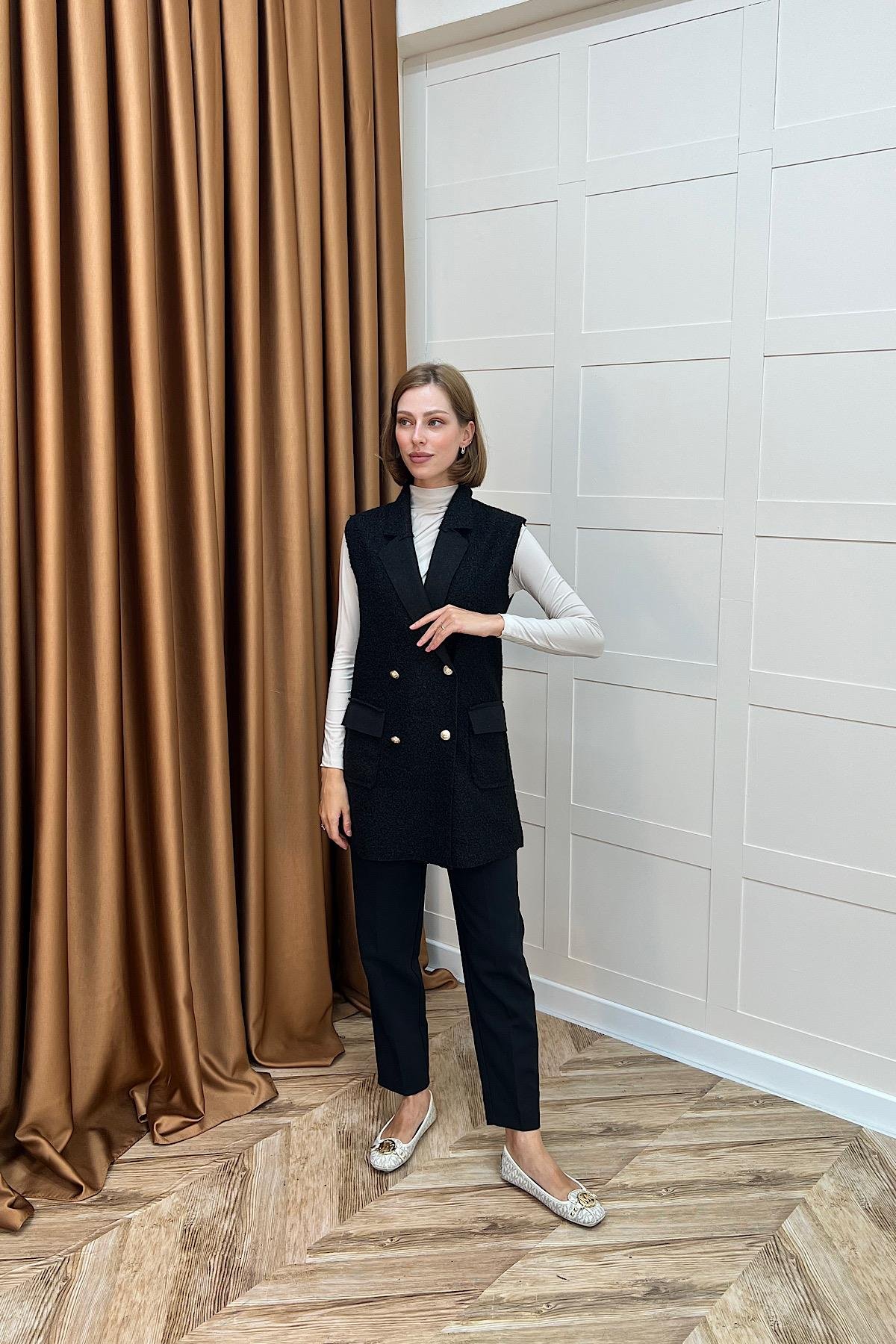 Maya Kısa Yelek Siyah