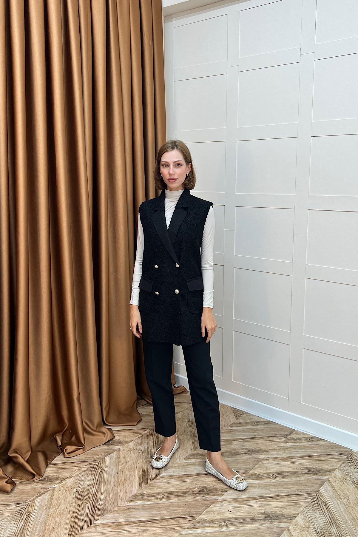 Maya Kısa Yelek Siyah