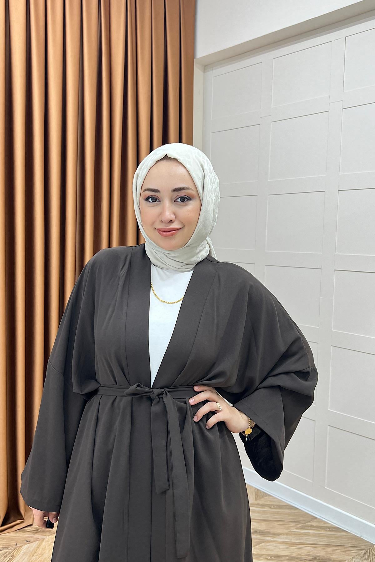 Mina İkili Kimono Takım Kahverengi