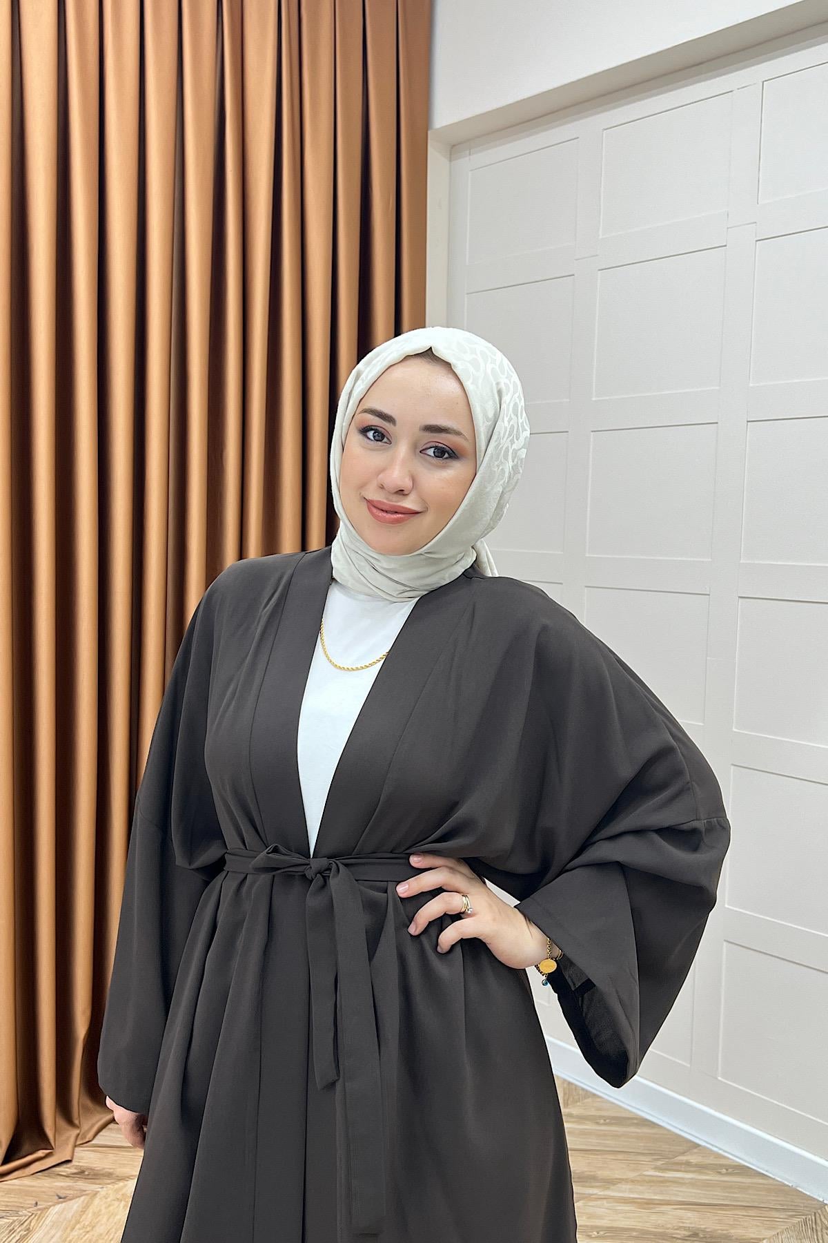Mina İkili Kimono Takım Kahverengi