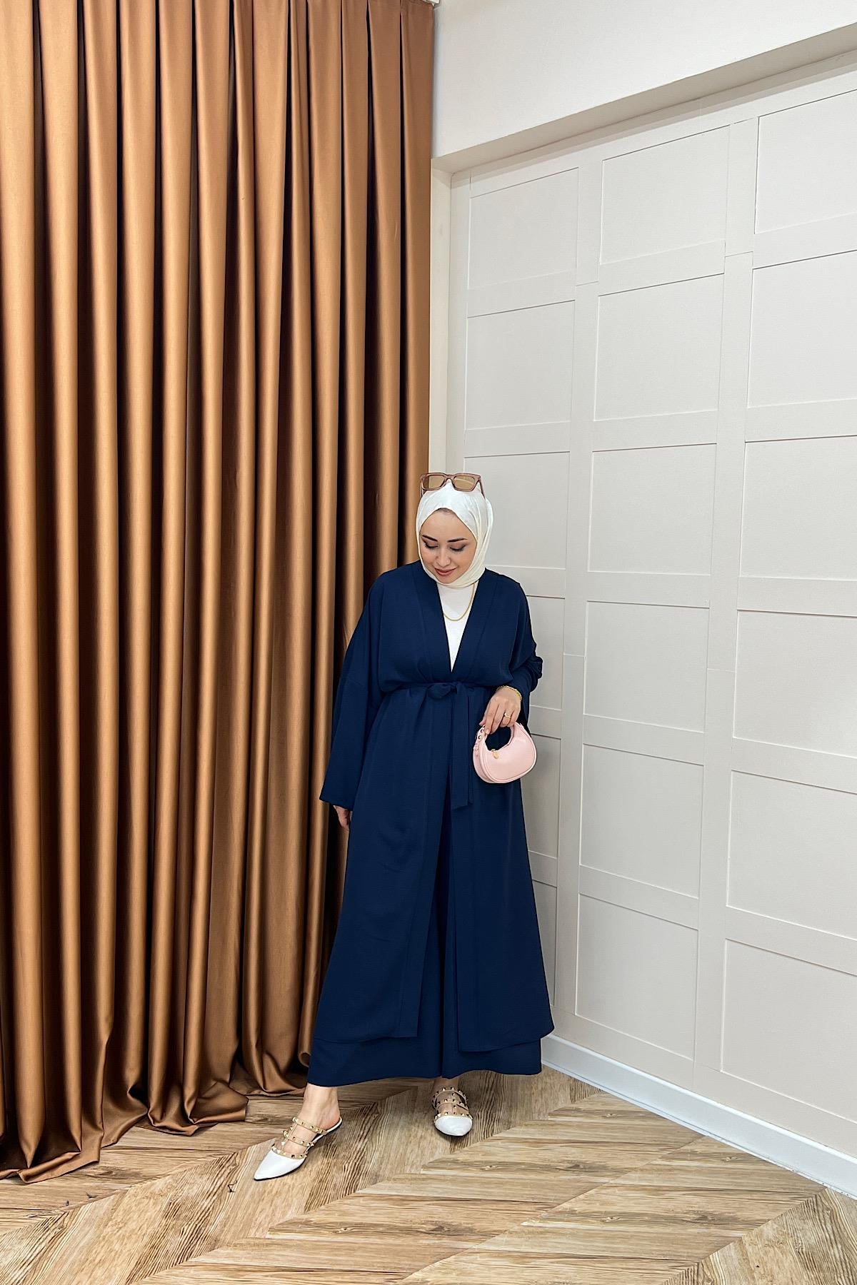 Mina İkili Kimono Takım Lacivert