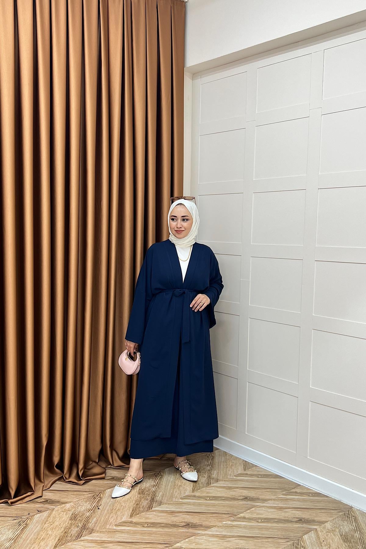 Mina İkili Kimono Takım Lacivert