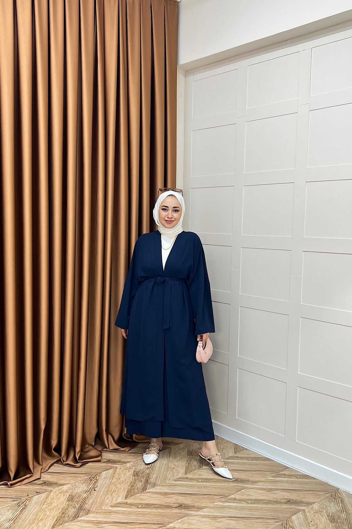 Mina İkili Kimono Takım Lacivert