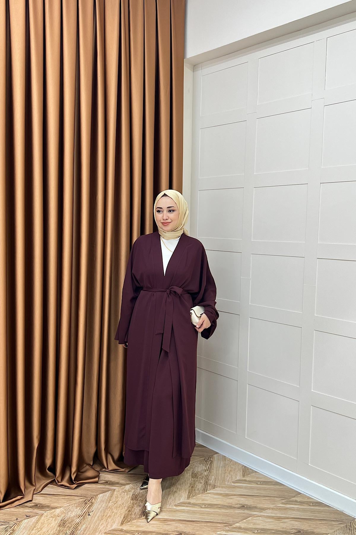 Mina İkili Kimono Takım Mürdüm