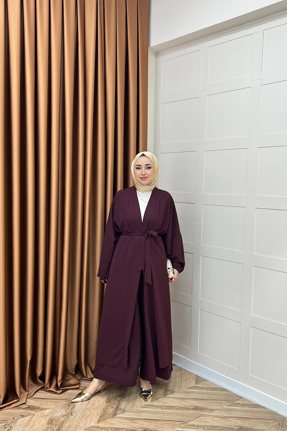 Mina İkili Kimono Takım Mürdüm