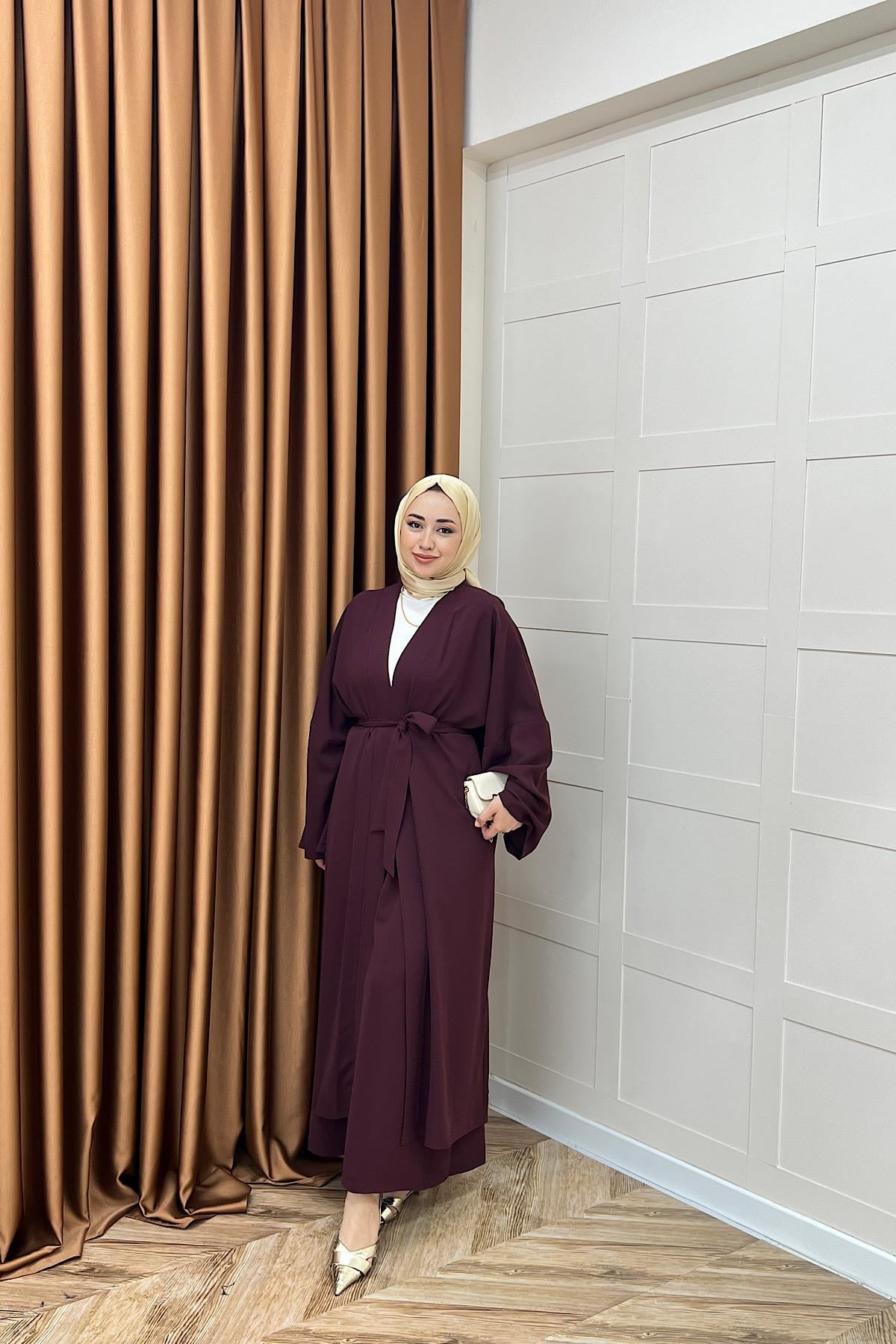 Mina İkili Kimono Takım Mürdüm
