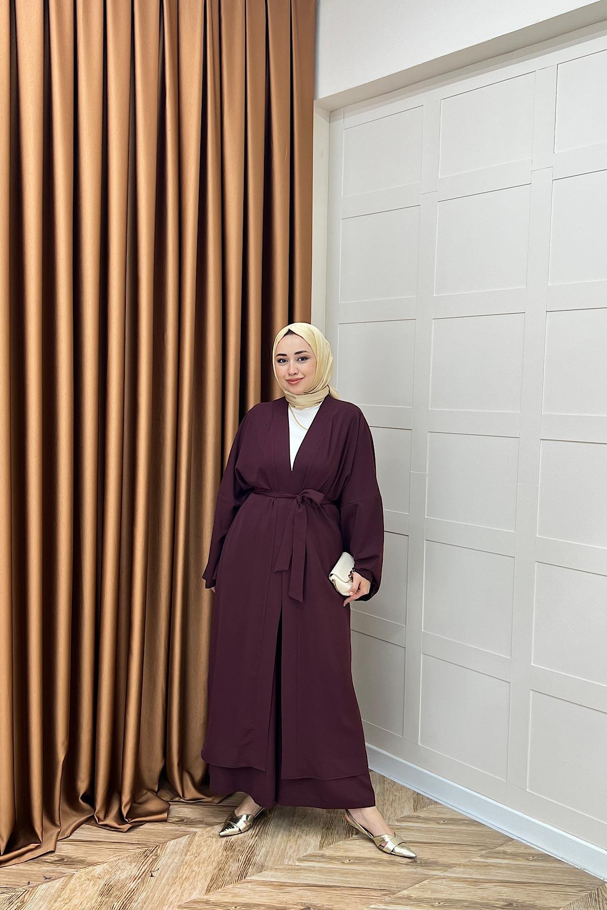 Mina İkili Kimono Takım Mürdüm