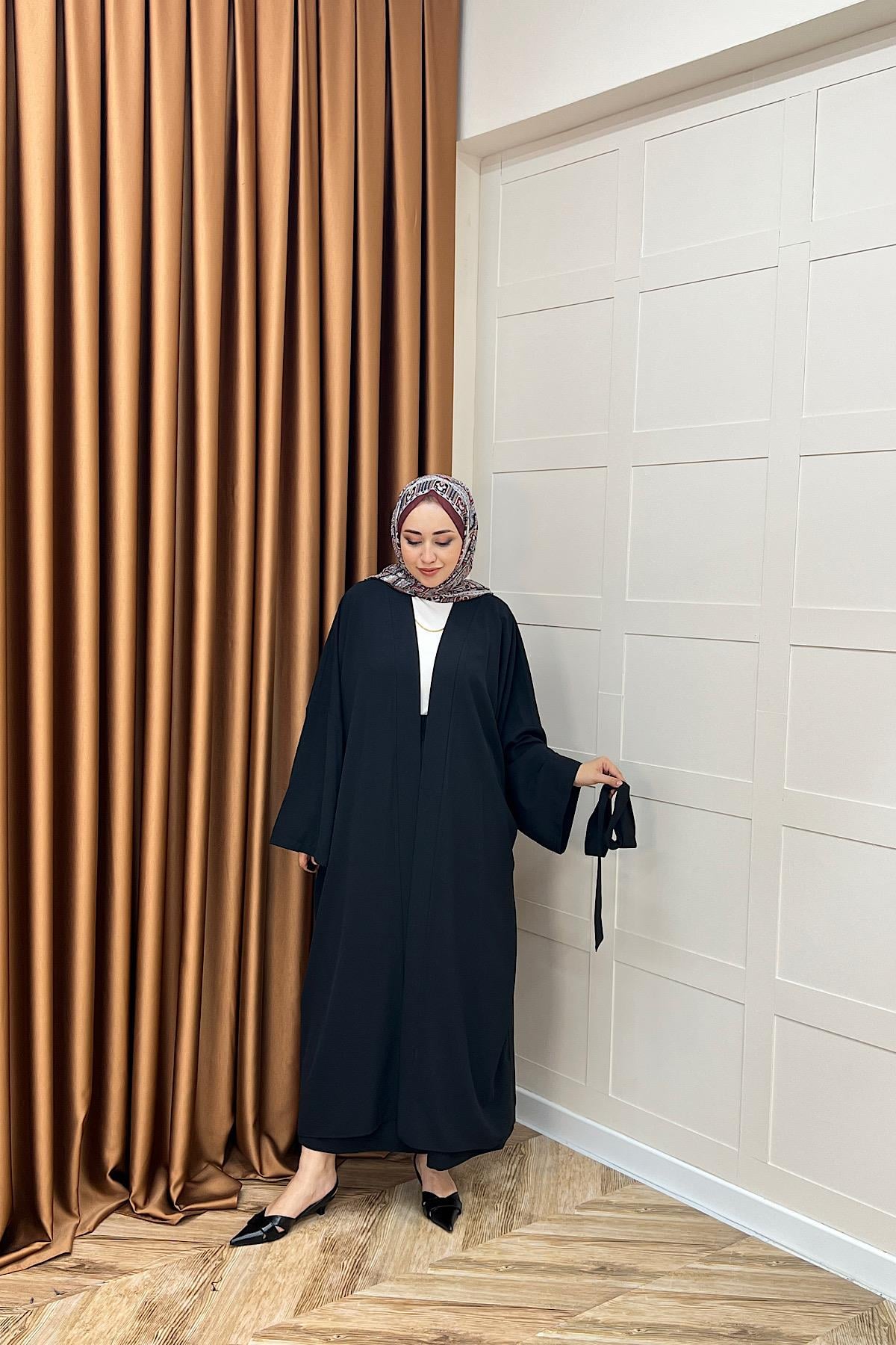 Mina İkili Kimono Takım Siyah