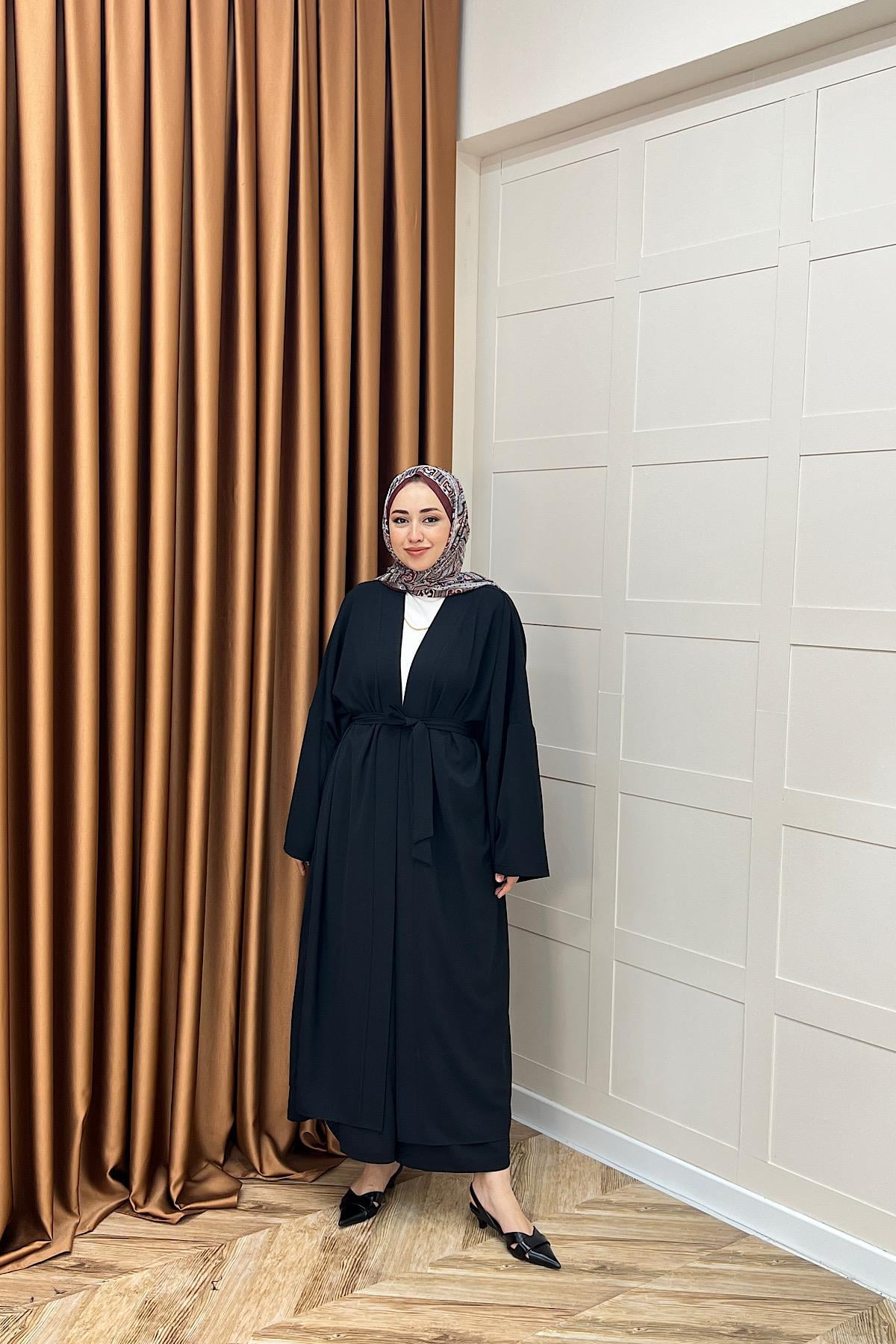 Mina İkili Kimono Takım Siyah