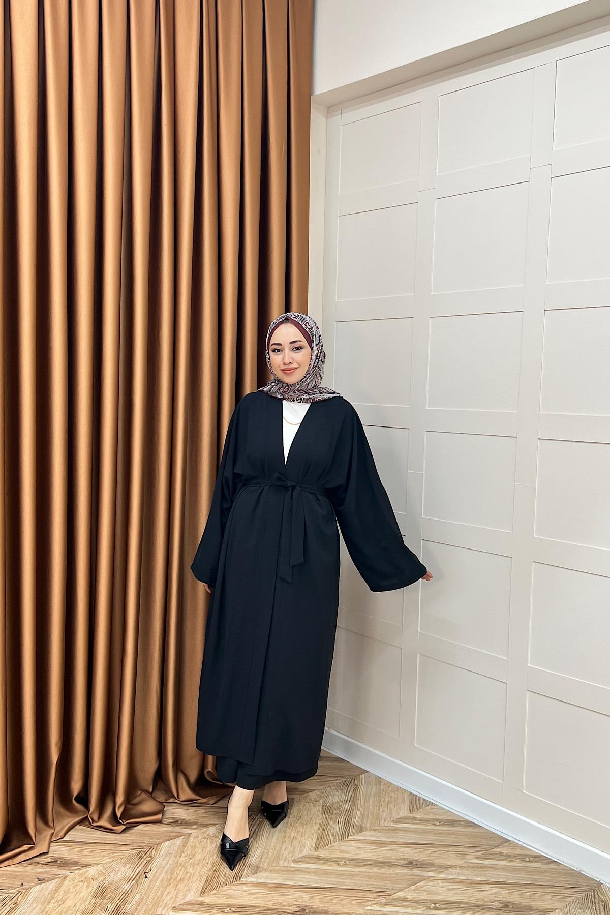 Mina İkili Kimono Takım Siyah