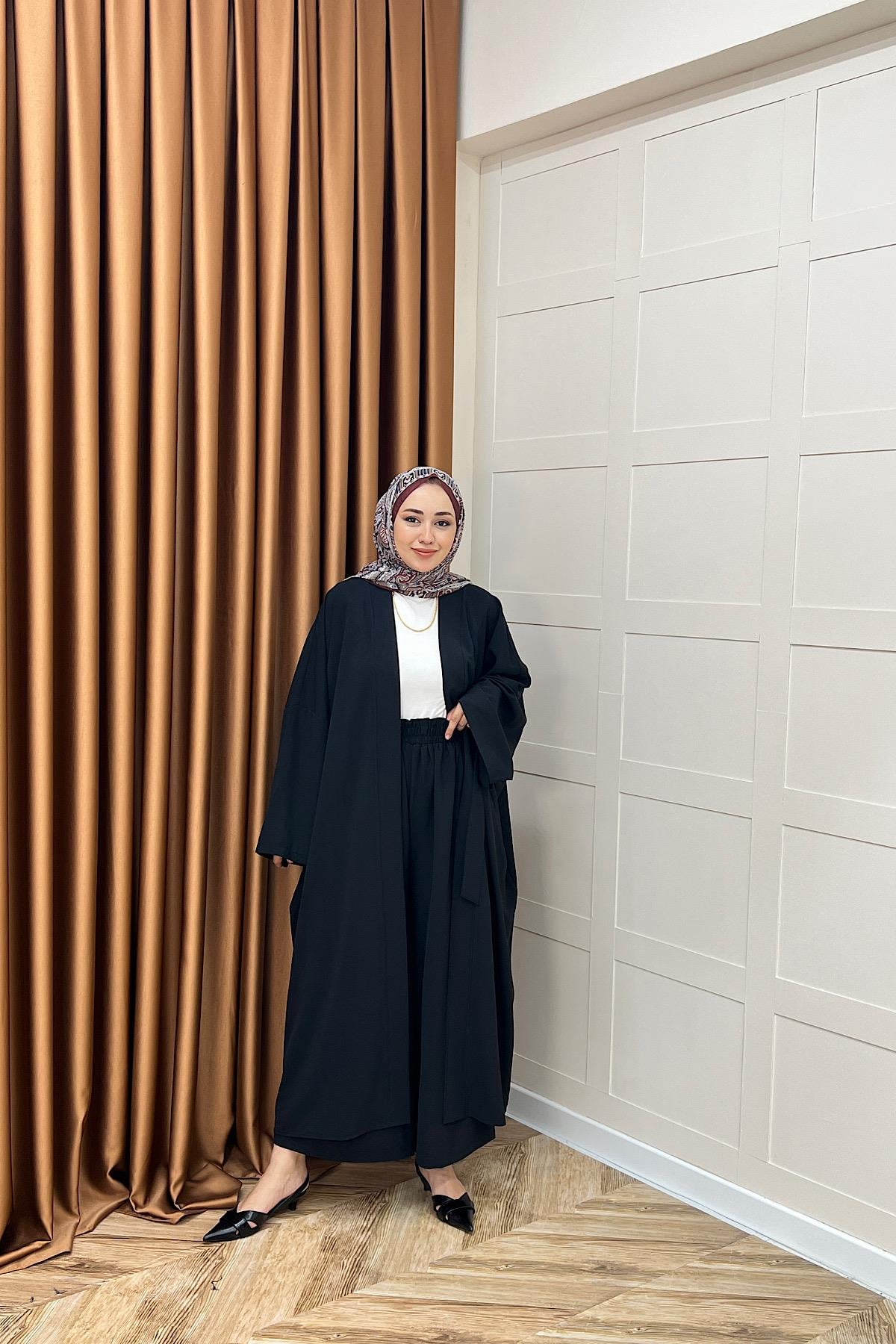 Mina İkili Kimono Takım Siyah