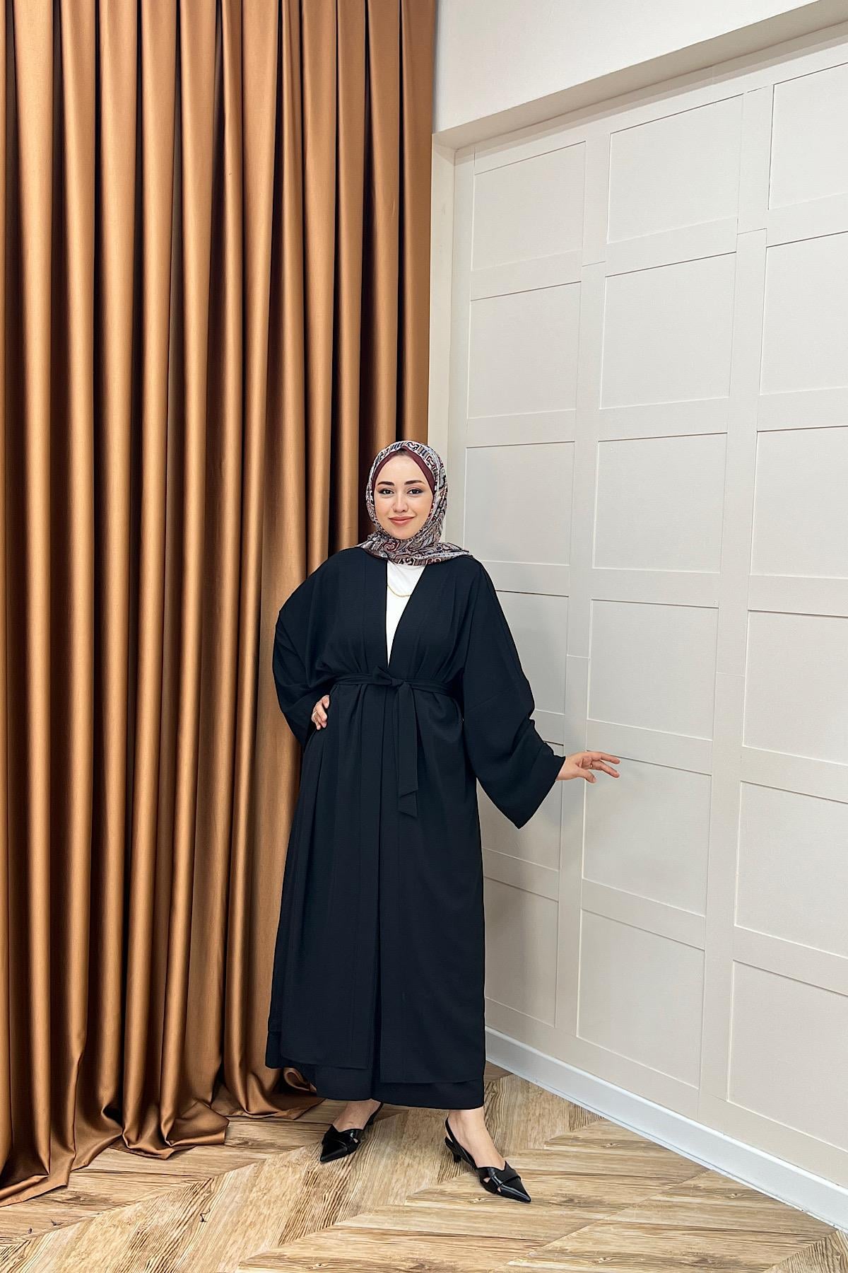 Mina İkili Kimono Takım Siyah