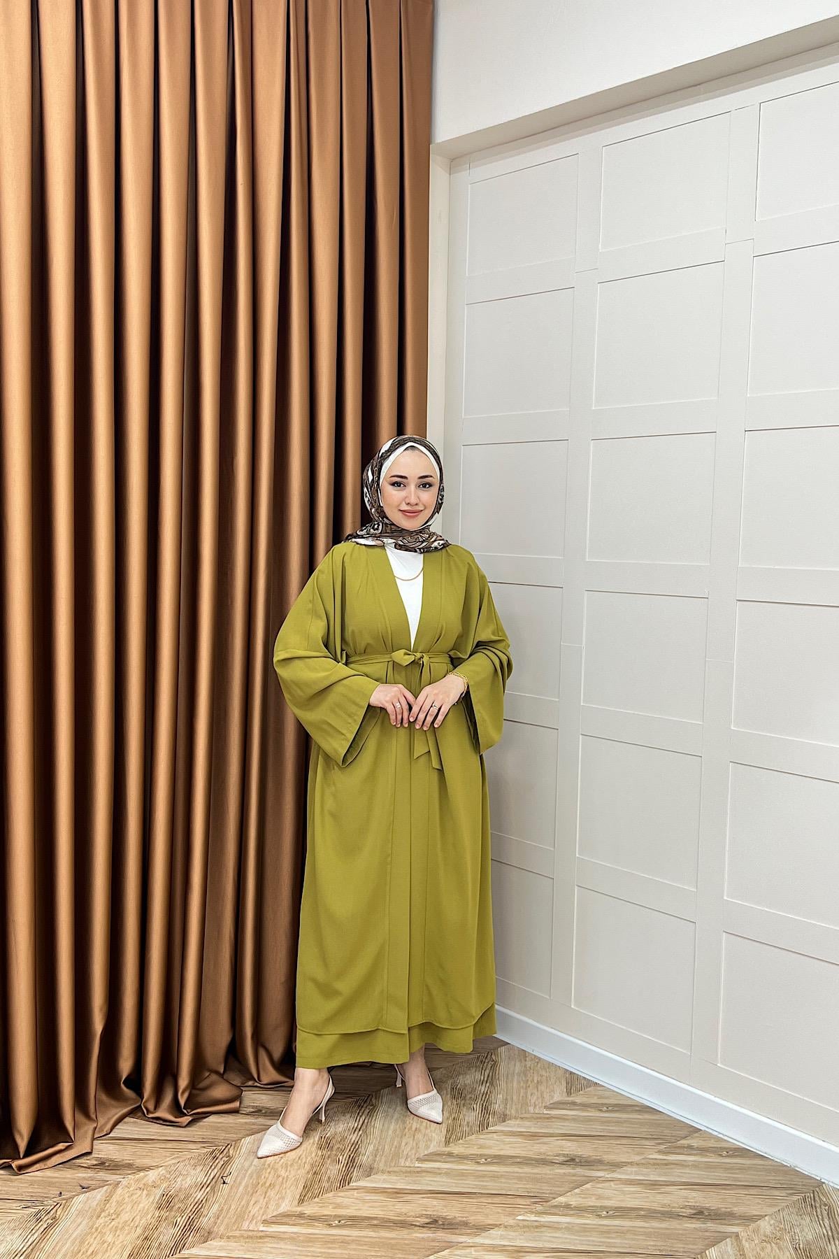 Mina İkili Kimono Takım Yağ Yeşili