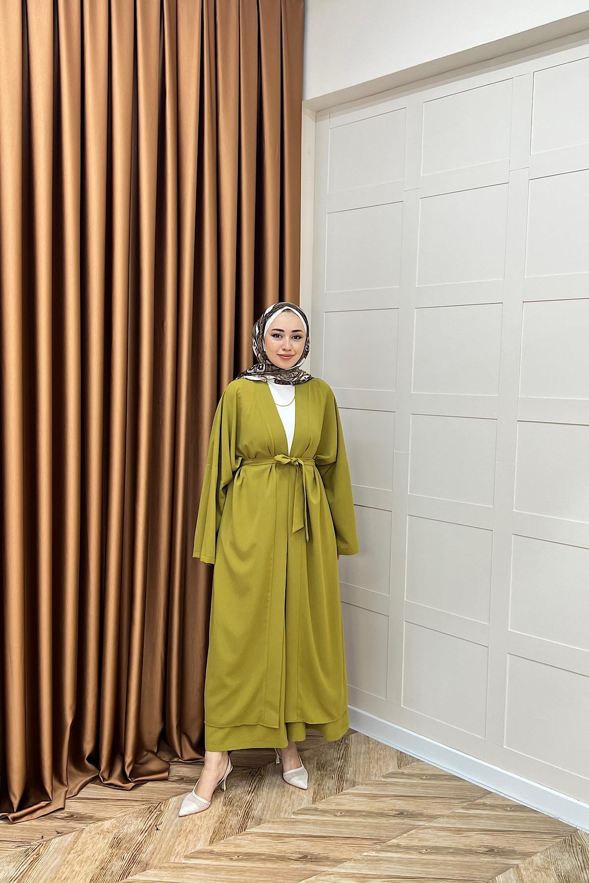 Mina İkili Kimono Takım Yağ Yeşili