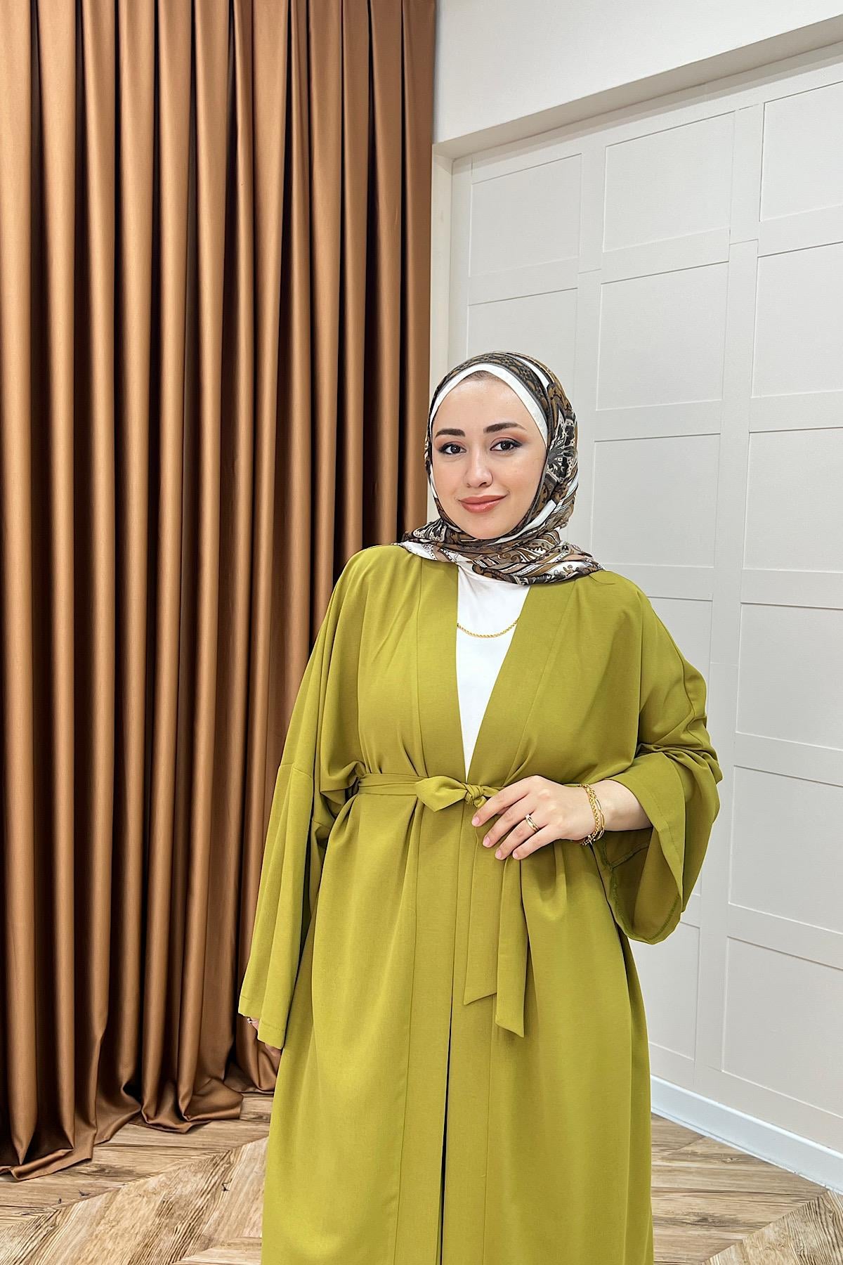 Mina İkili Kimono Takım Yağ Yeşili