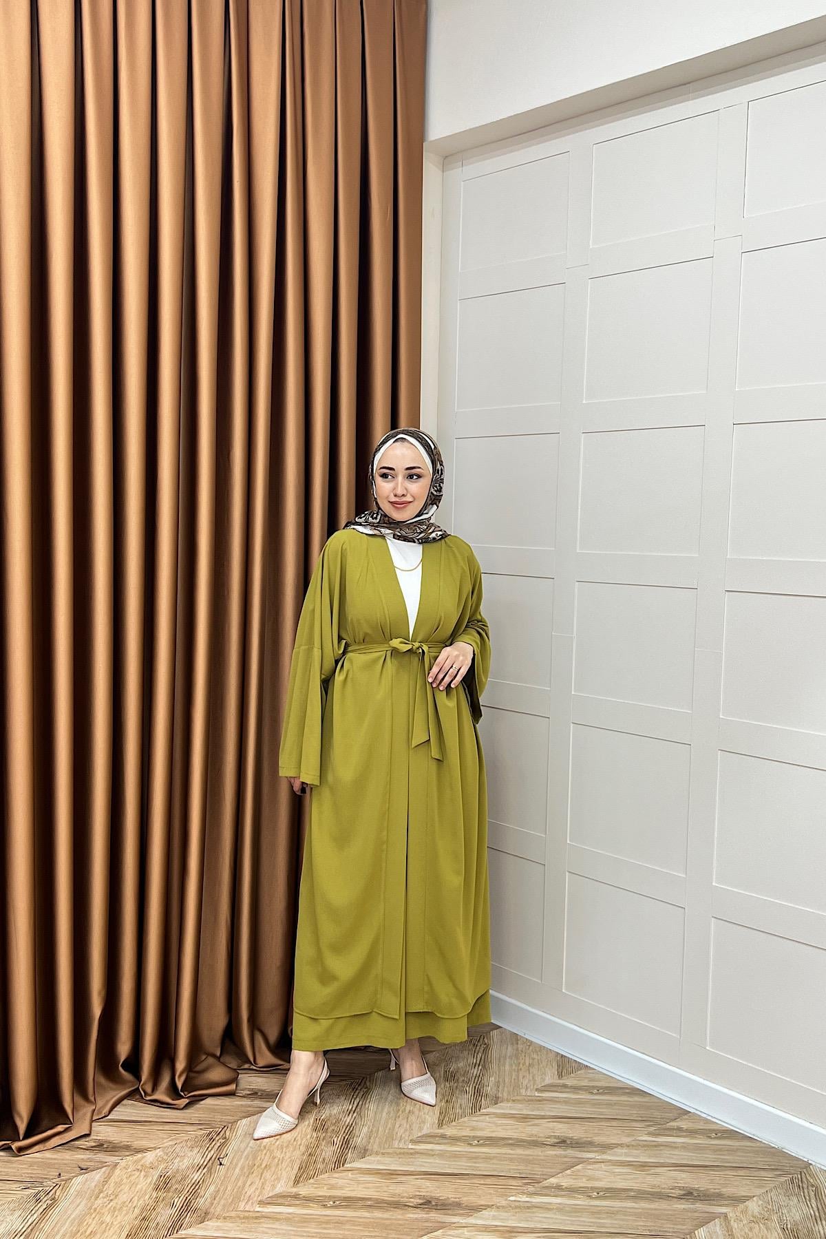 Mina İkili Kimono Takım Yağ Yeşili