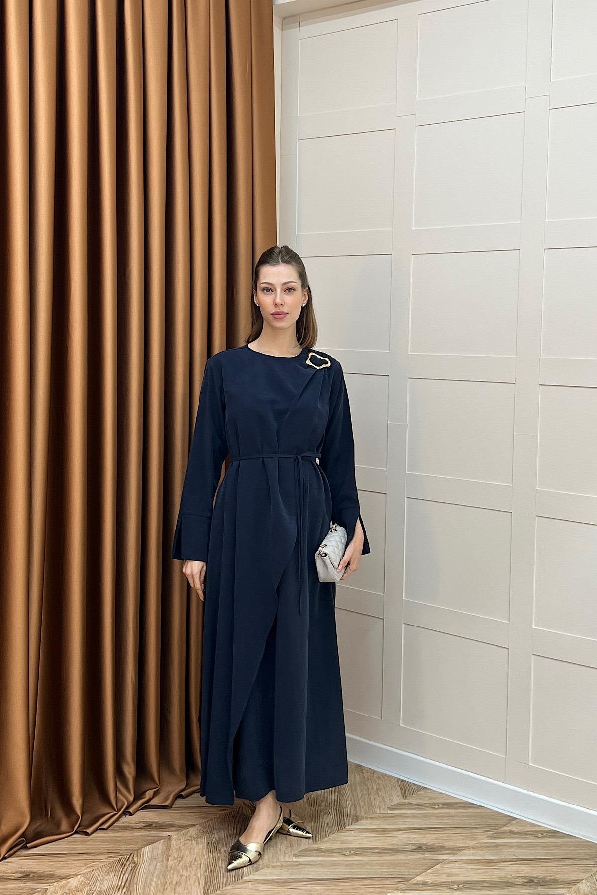 Paria Toka Detay Elbise Lacivert