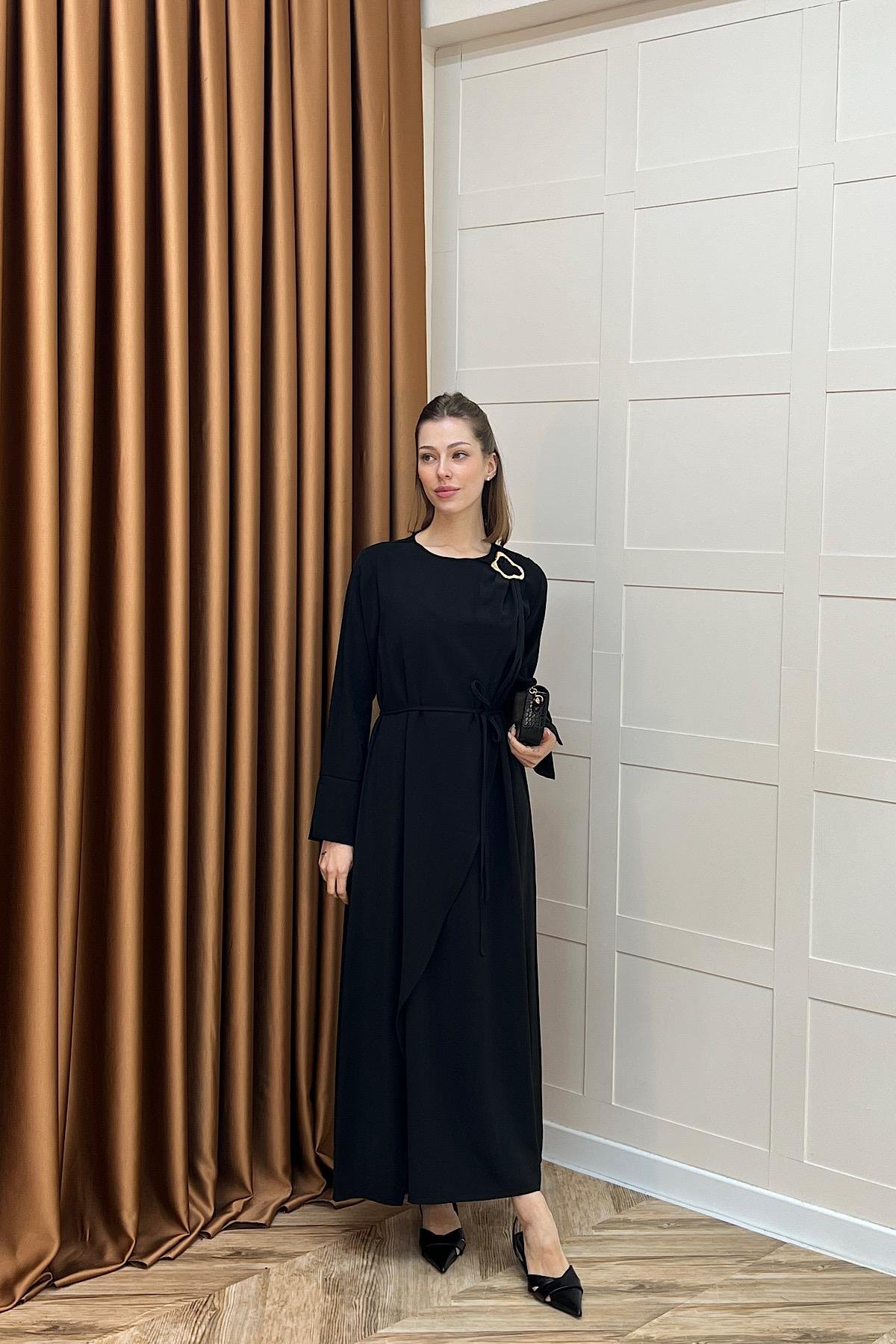 Paria Toka Detay Elbise Siyah