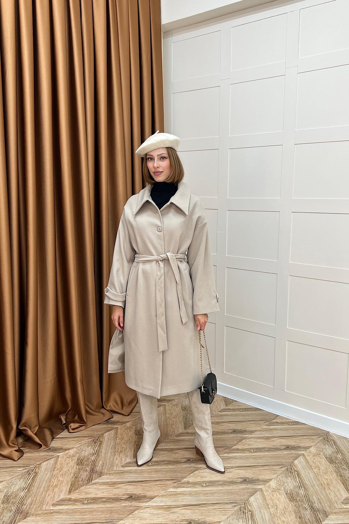 Parla Premium Kumaş Kaban Taş