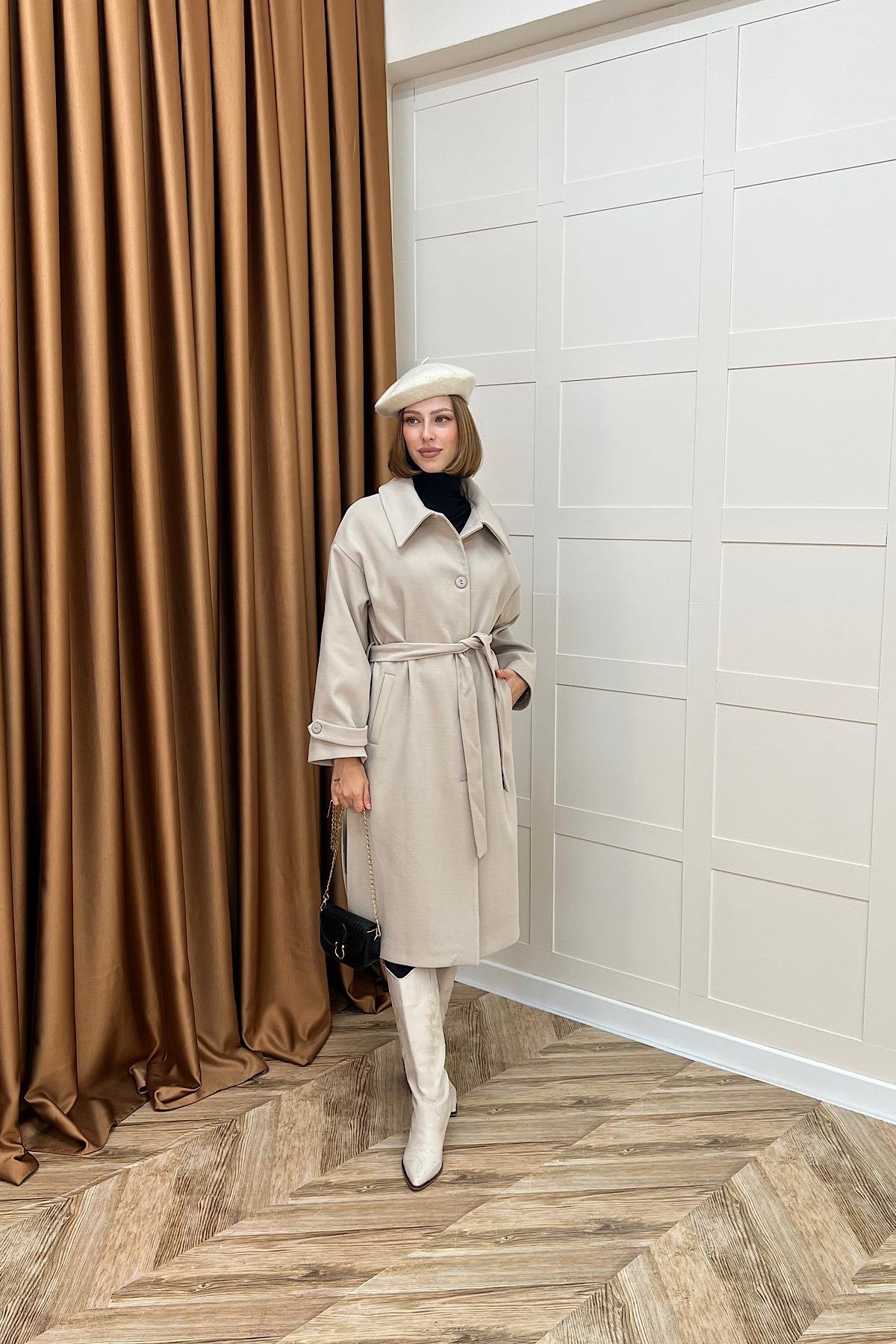 Parla Premium Kumaş Kaban Taş