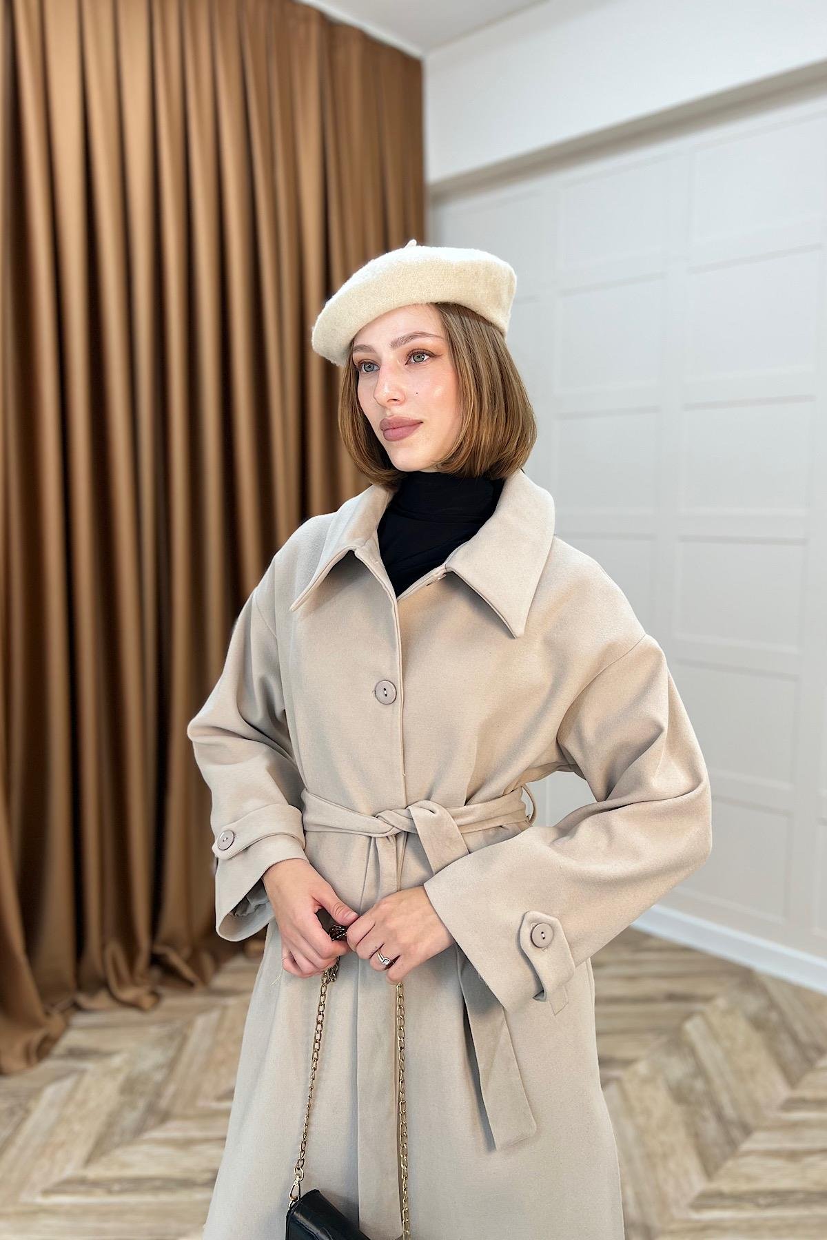 Parla Premium Kumaş Kaban Taş