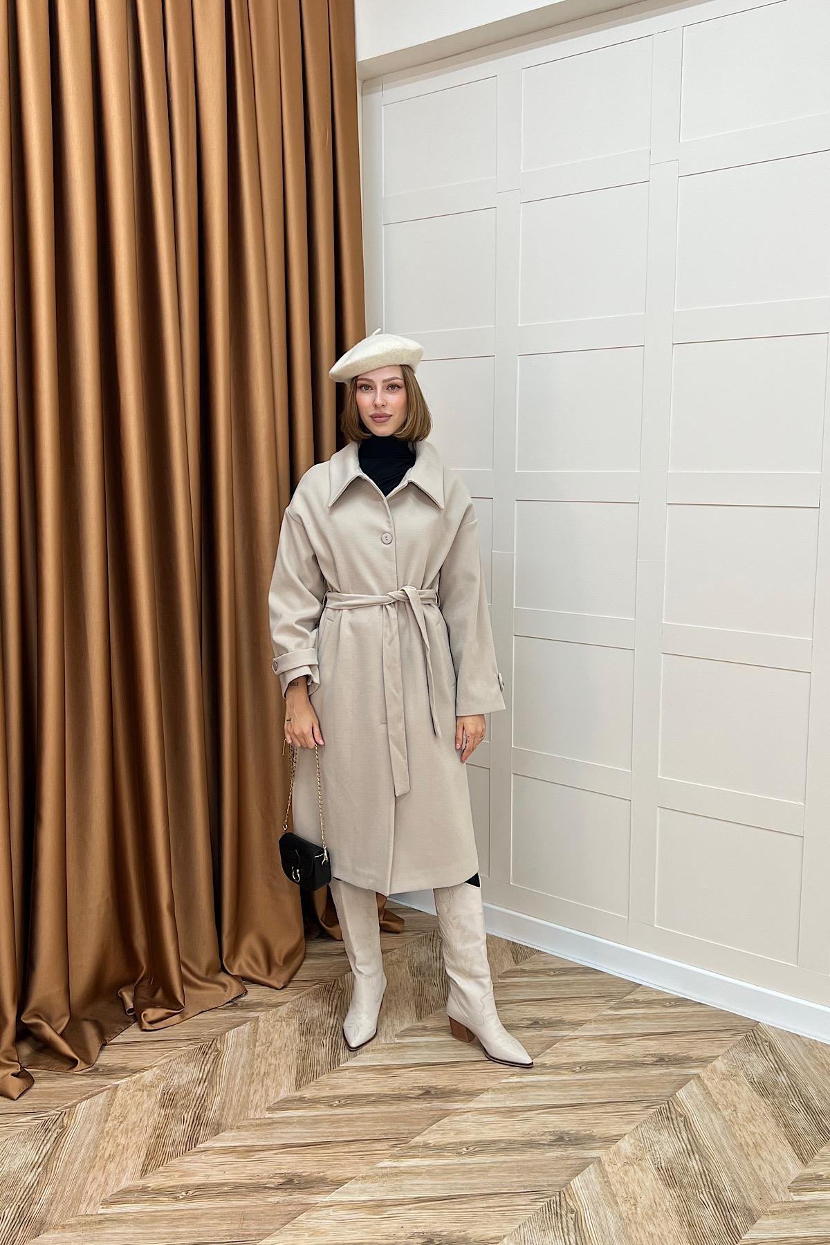 Parla Premium Kumaş Kaban Taş