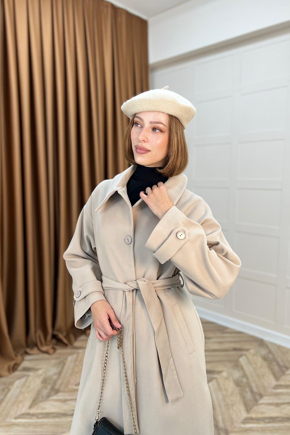 Parla Premium Kumaş Kaban Taş