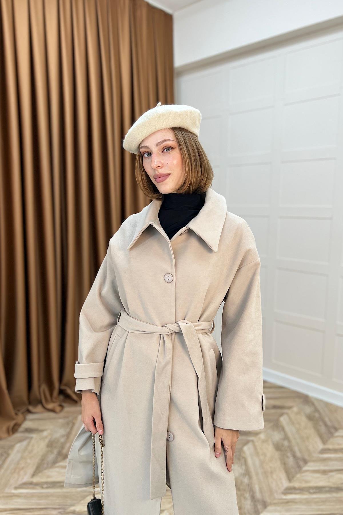 Parla Premium Kumaş Kaban Taş