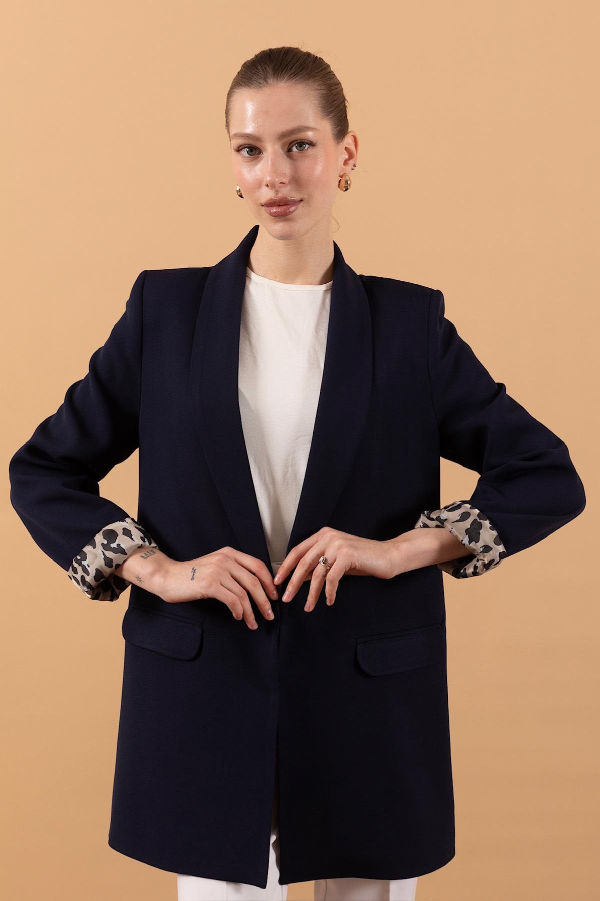 Şal Yaka Blazer Ceket Lacivert