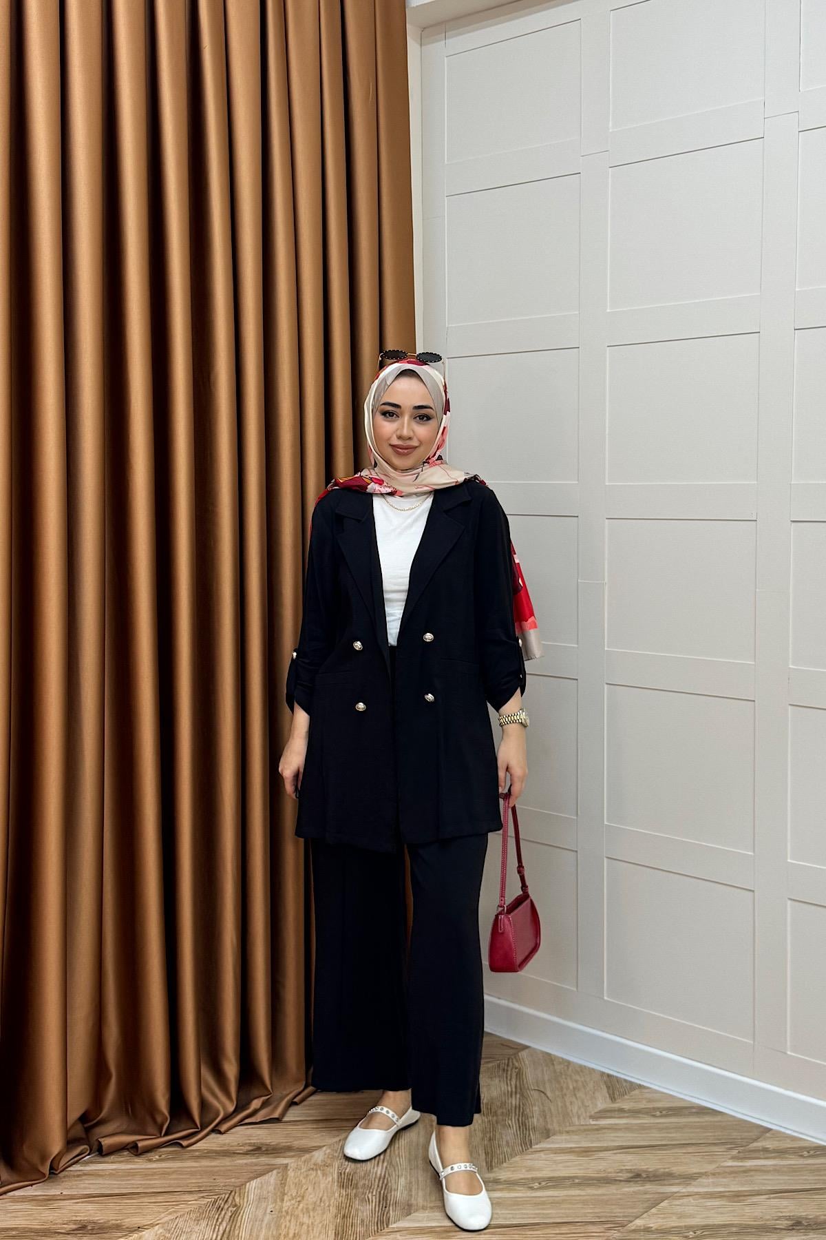 Sandra Ceketli Takım Siyah