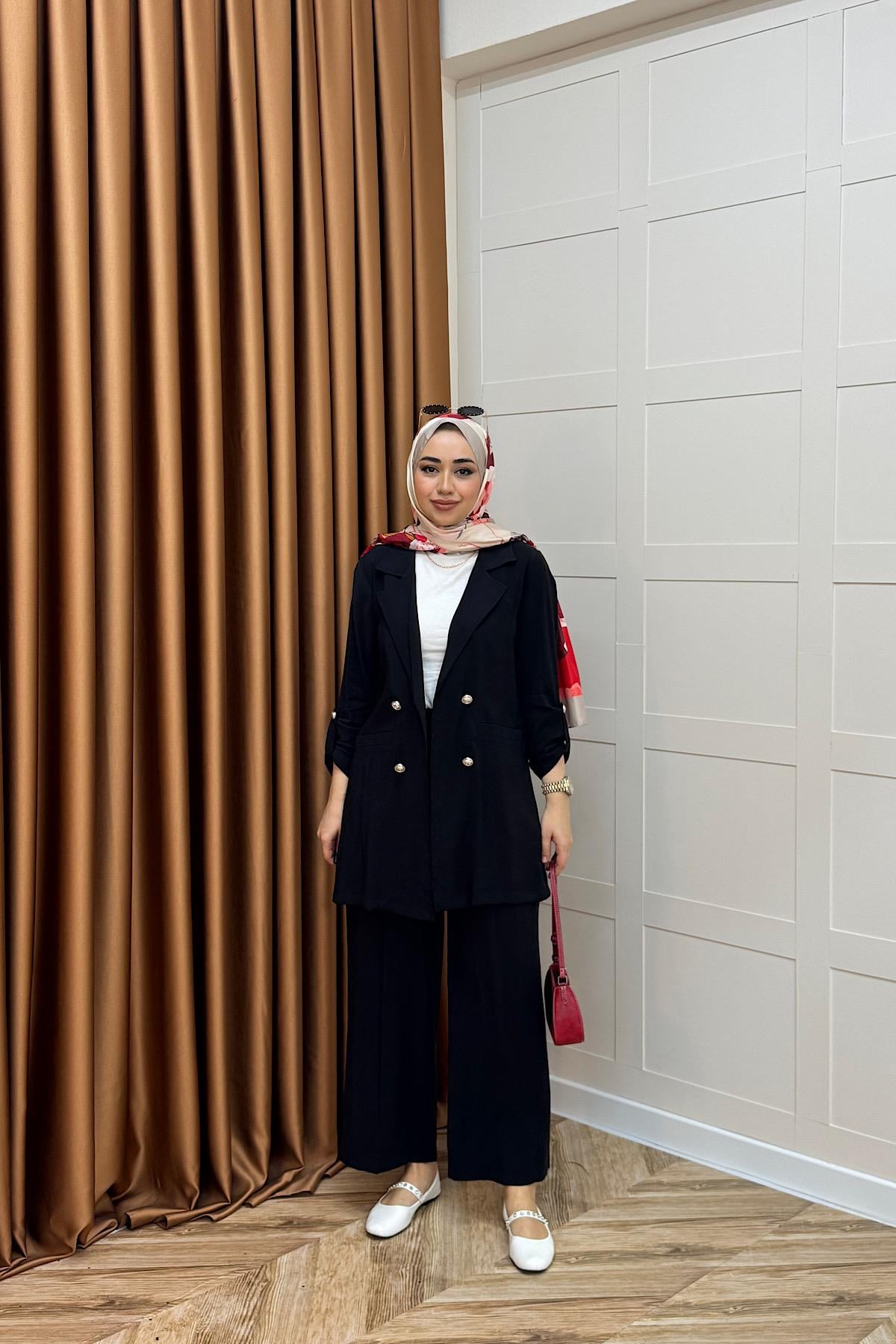Sandra Ceketli Takım Siyah