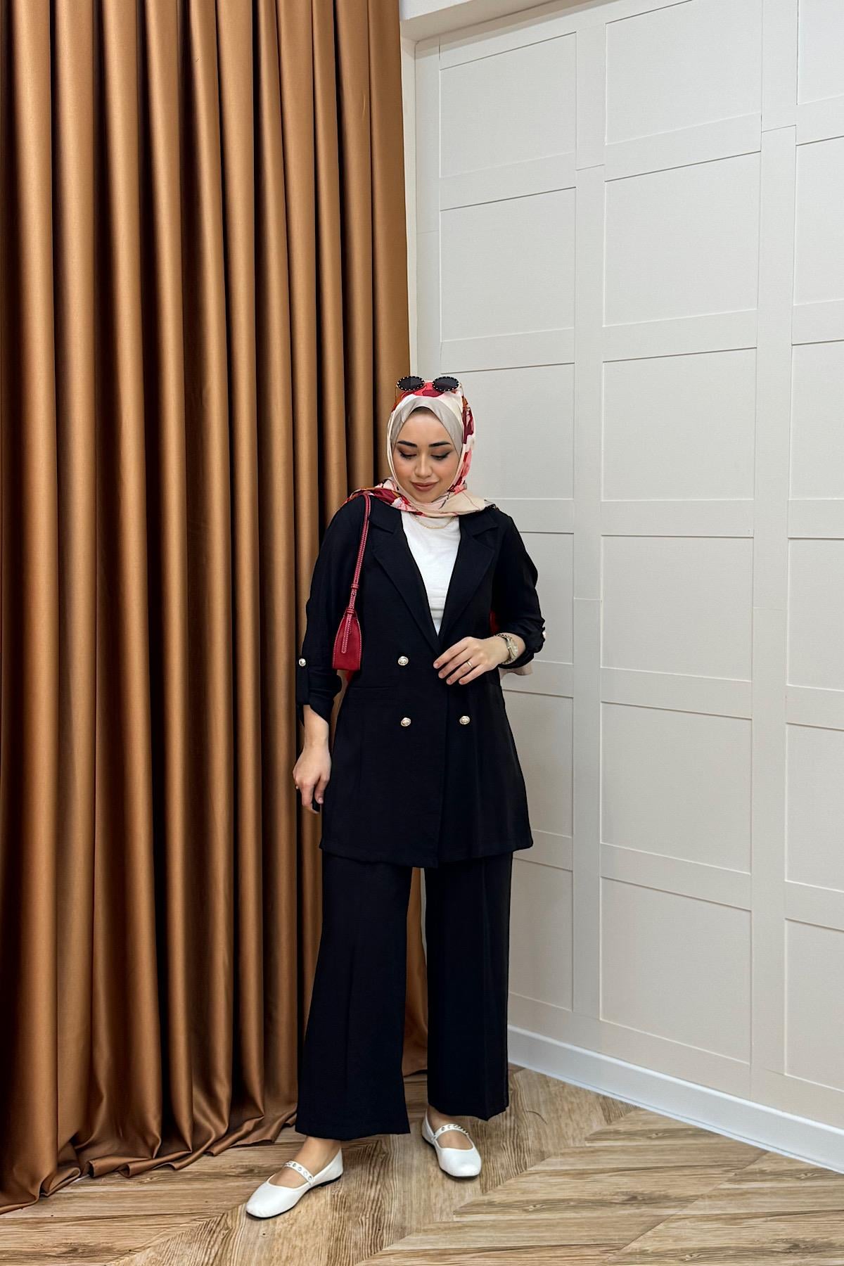 Sandra Ceketli Takım Siyah
